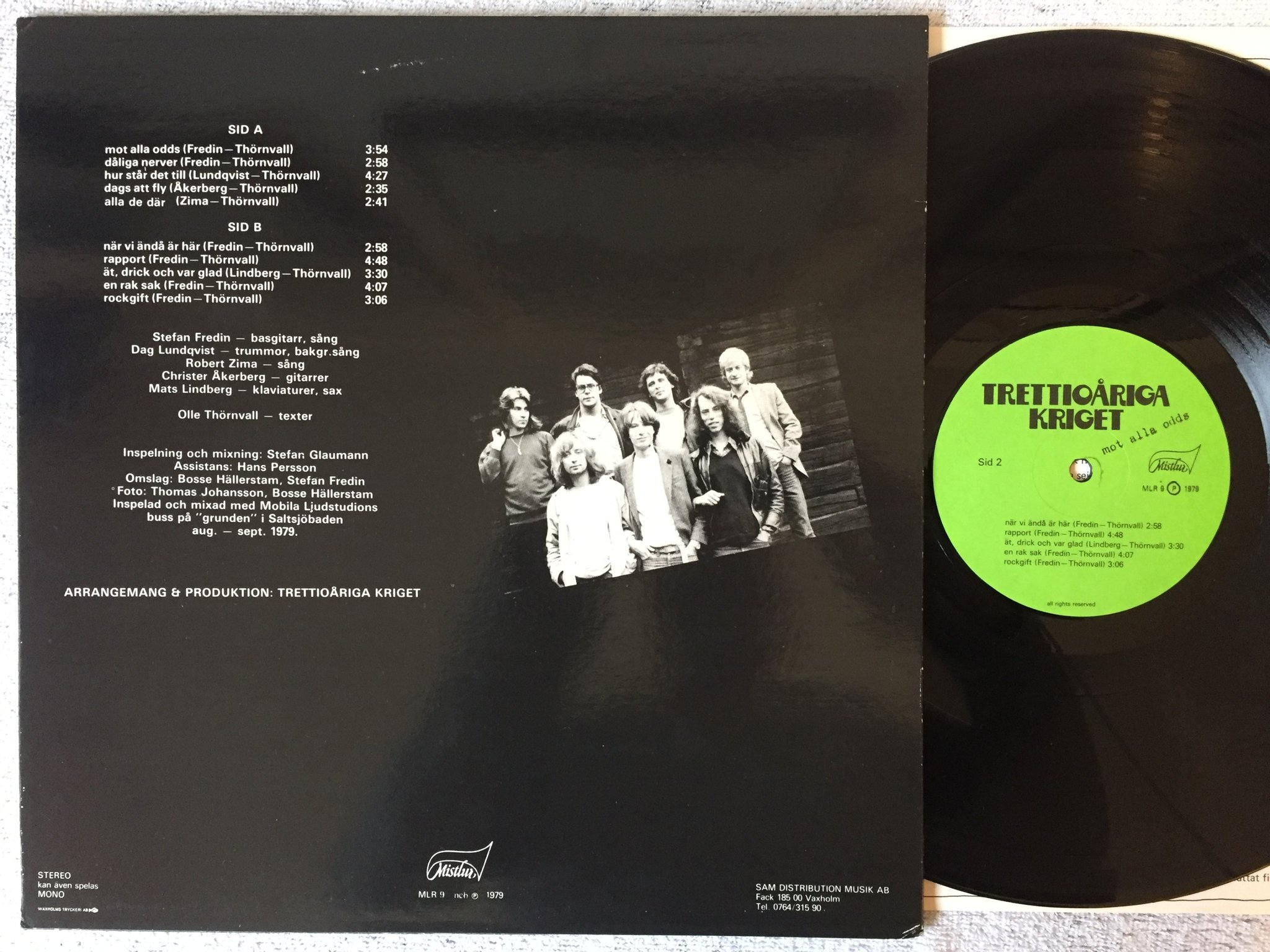 Omslagsbild för skivan TRETTIOÅRIGA KRIGET mot alla odds LP -79 Swe MISTLUR MLR 9