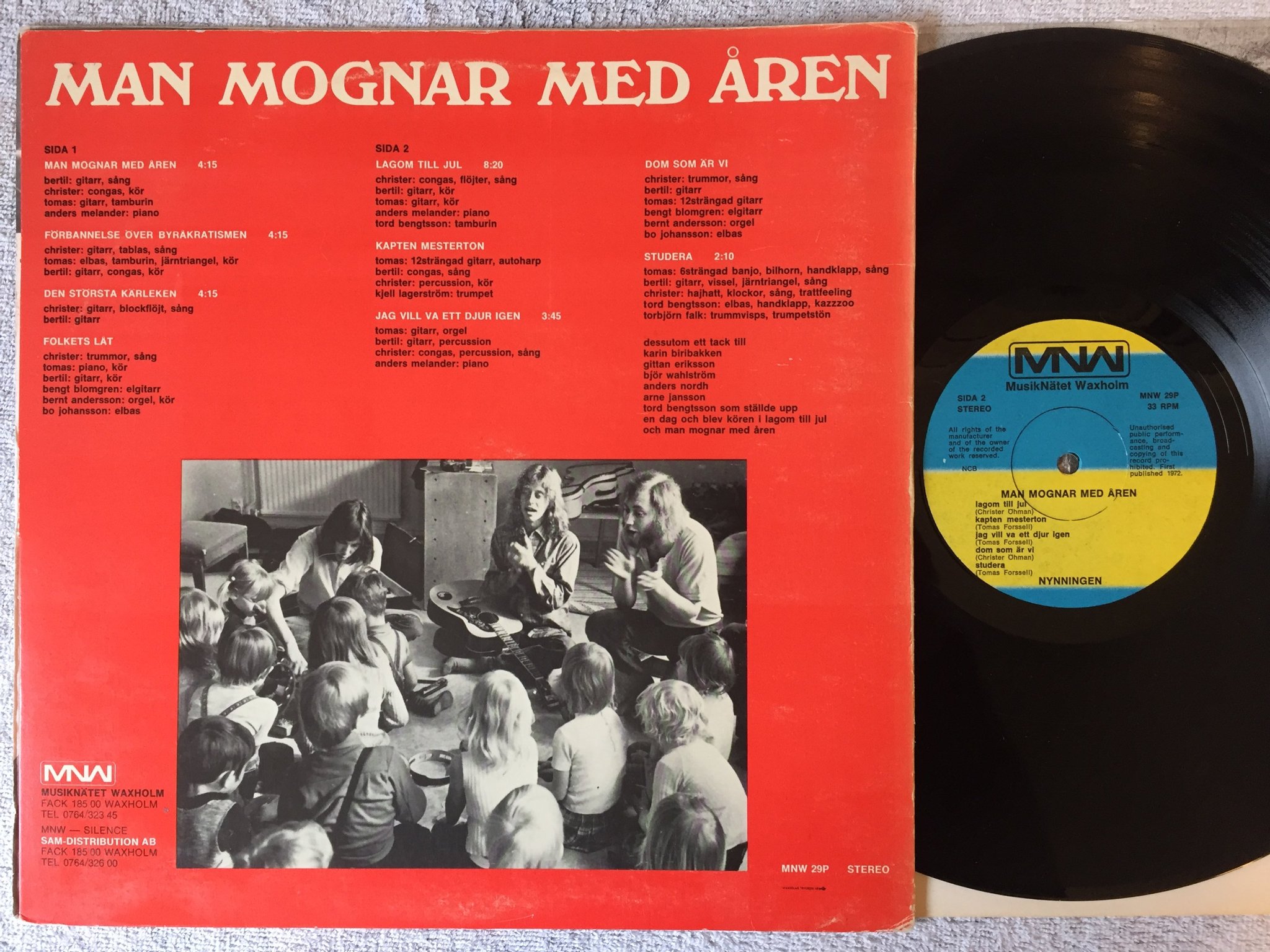 Omslagsbild för skivan NYNNINGEN man mognar med tiden LP -72 Swe MNW 29P