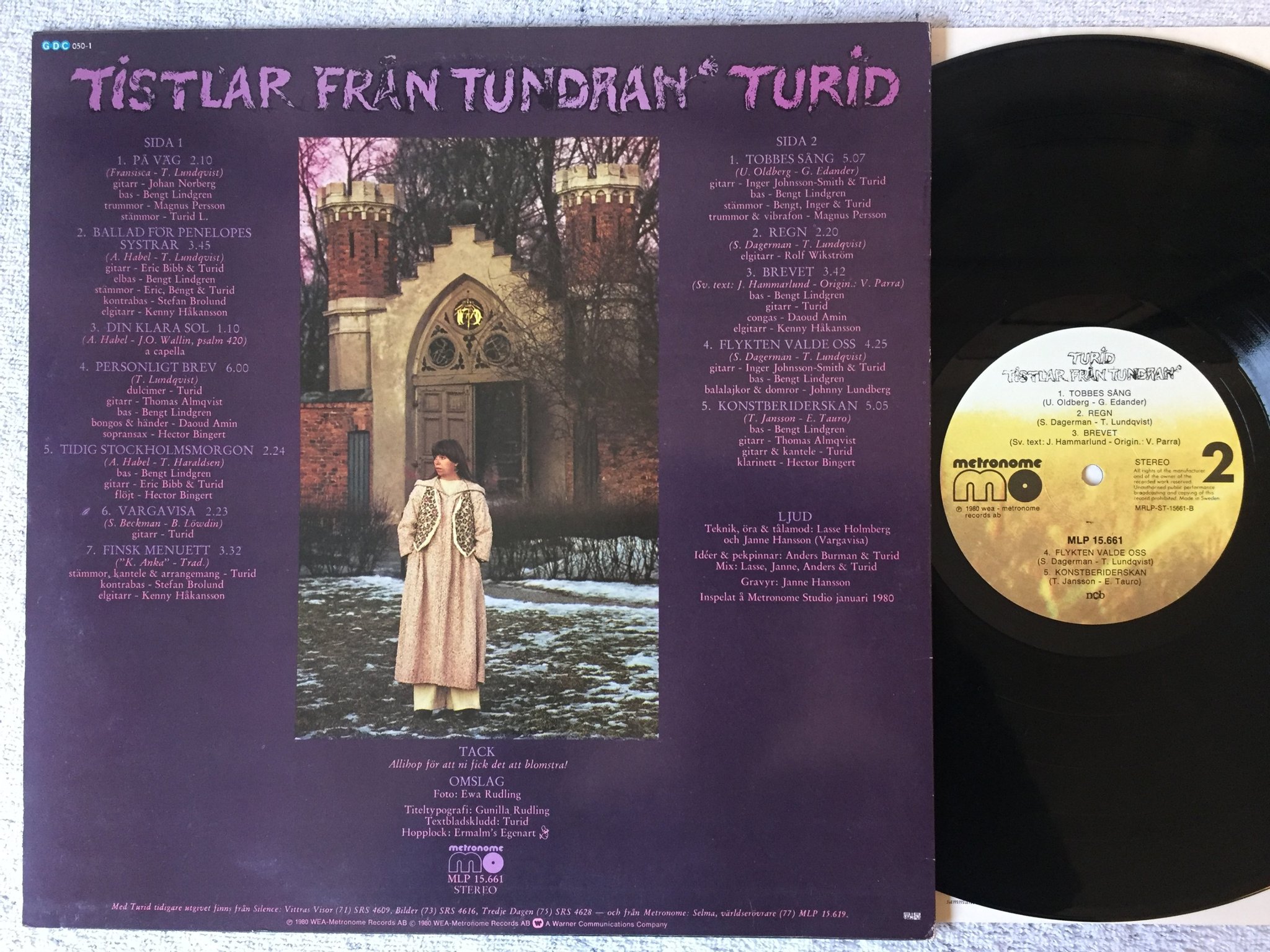 Omslagsbild för skivan TURID tistlar från tundran LP -80 Swe METRONOME MLP 15661