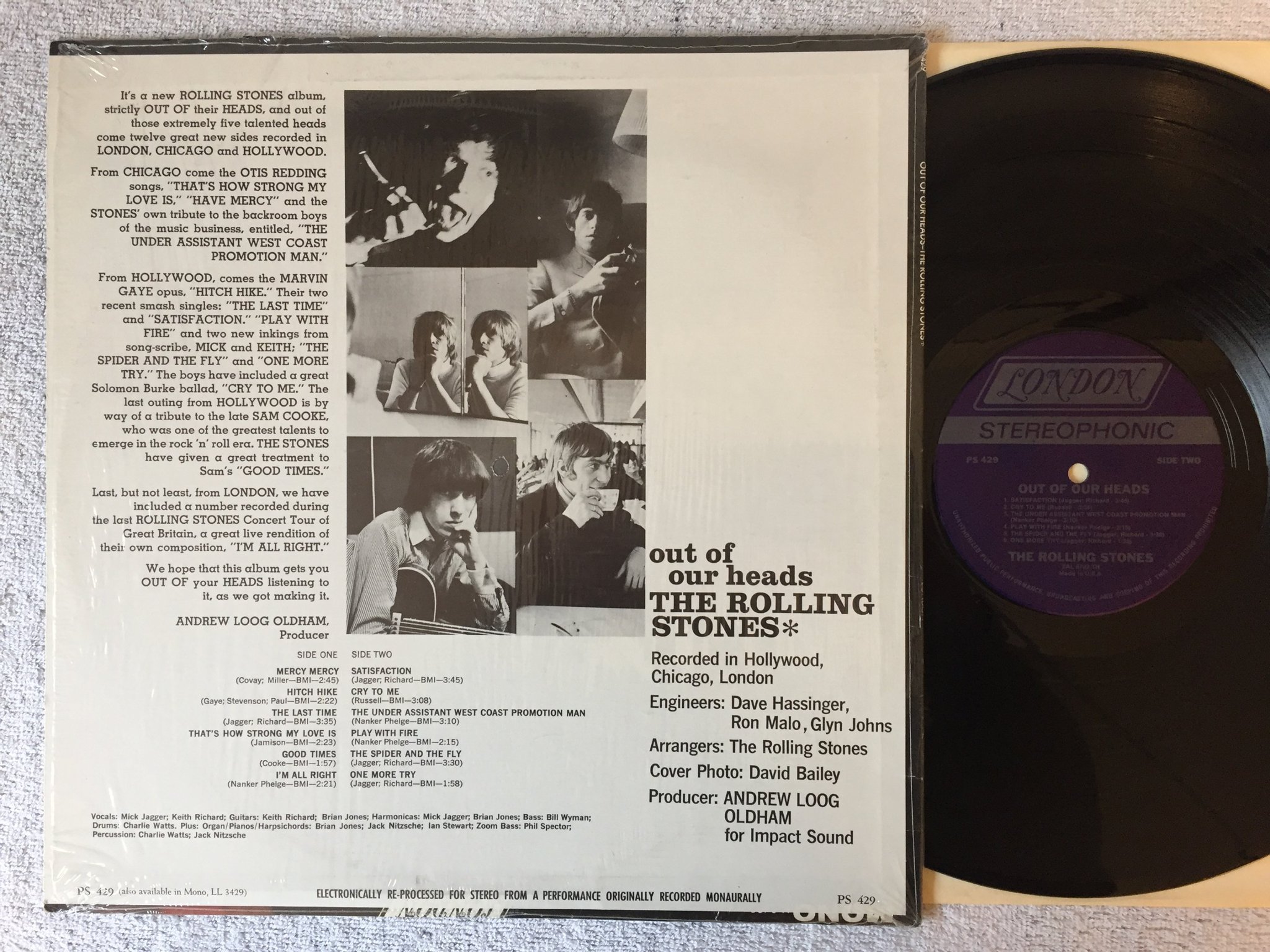 Omslagsbild för skivan THE ROLLING STONES out of our heads LP re US LONDON PS 429
