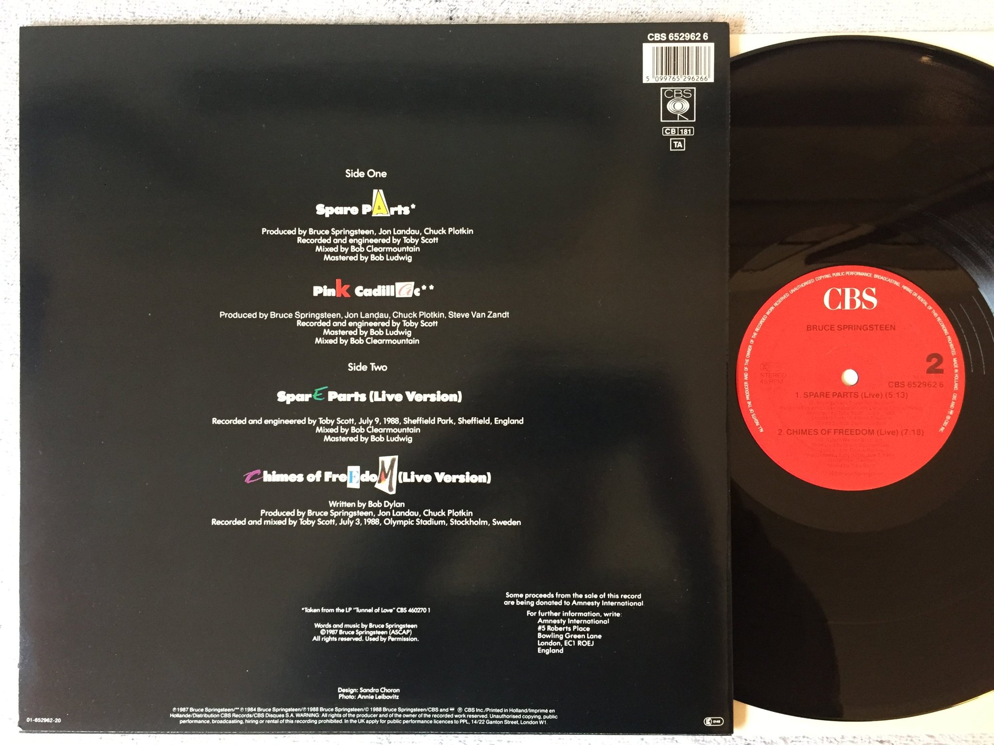 Omslagsbild för skivan BRUCE SPRINGSTEEN spare parts 12"EP -86 Hol CBS 6529626