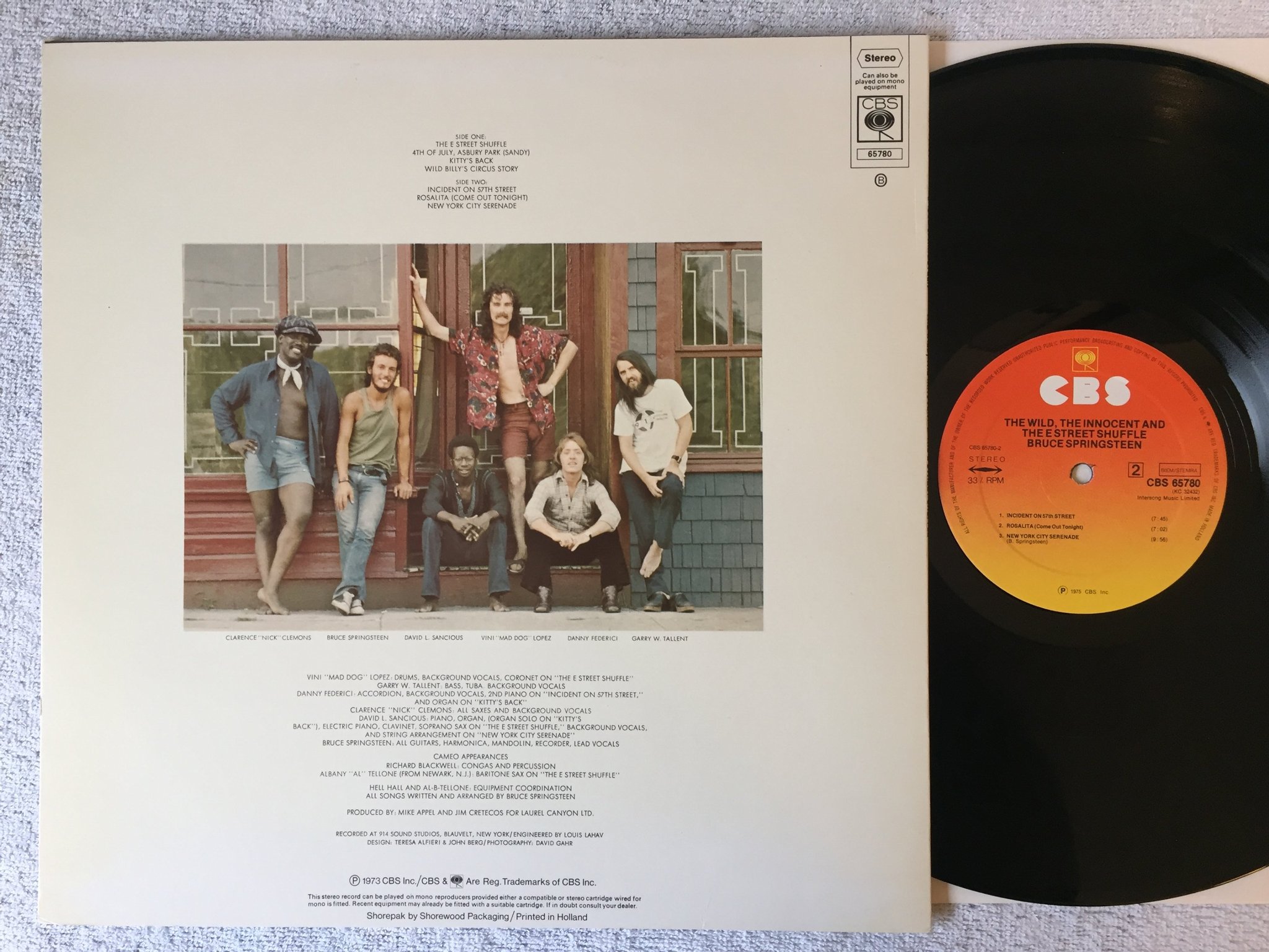 Omslagsbild för skivan BRUCE SPRINGSTEEN The Wild, The Innocent & The E Street Shuffle LP -75 re Hol CB