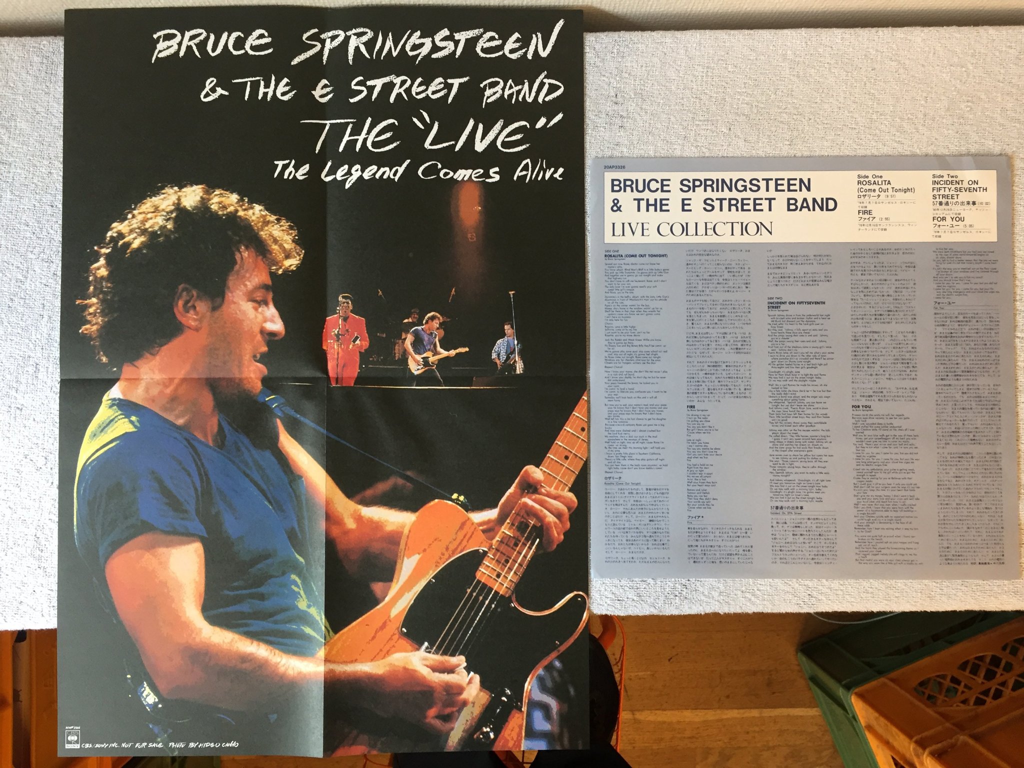 Omslagsbild för skivan BRUCE SPRINGSTEEN live collection 12"EP -87 Japan CBS/SONY 20AP 3326 