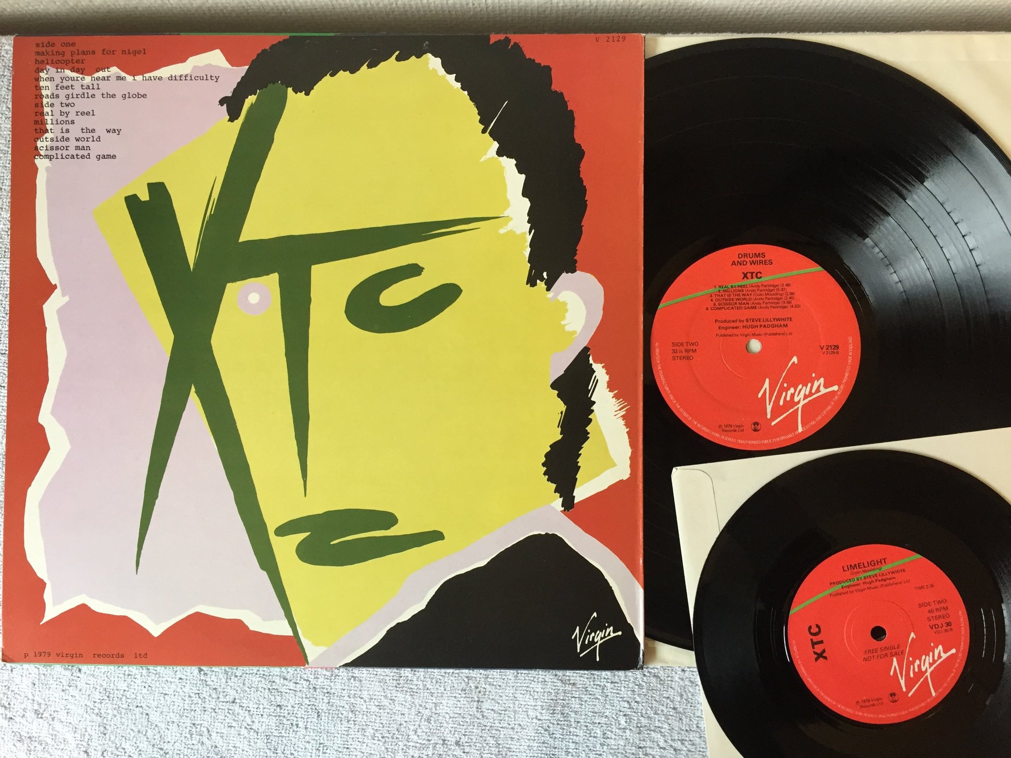 Omslagsbild för skivan XTC Drums And Wires LP + 7"single -79 UK VIRGIN V 2129 rare!!!