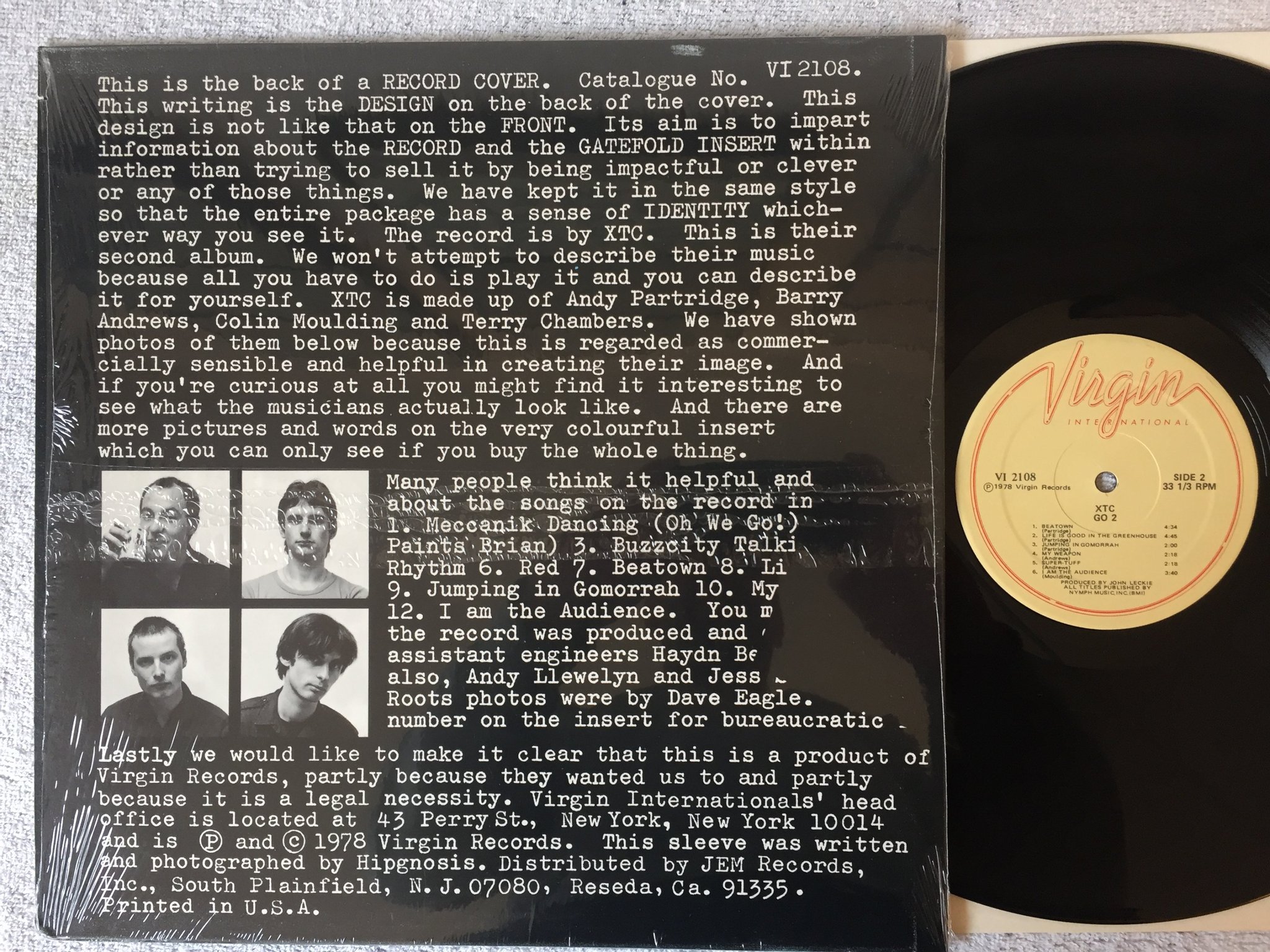 Omslagsbild för skivan XTC go 2  LP -78 US VIRGIN INTERNATIONAL VI 2108