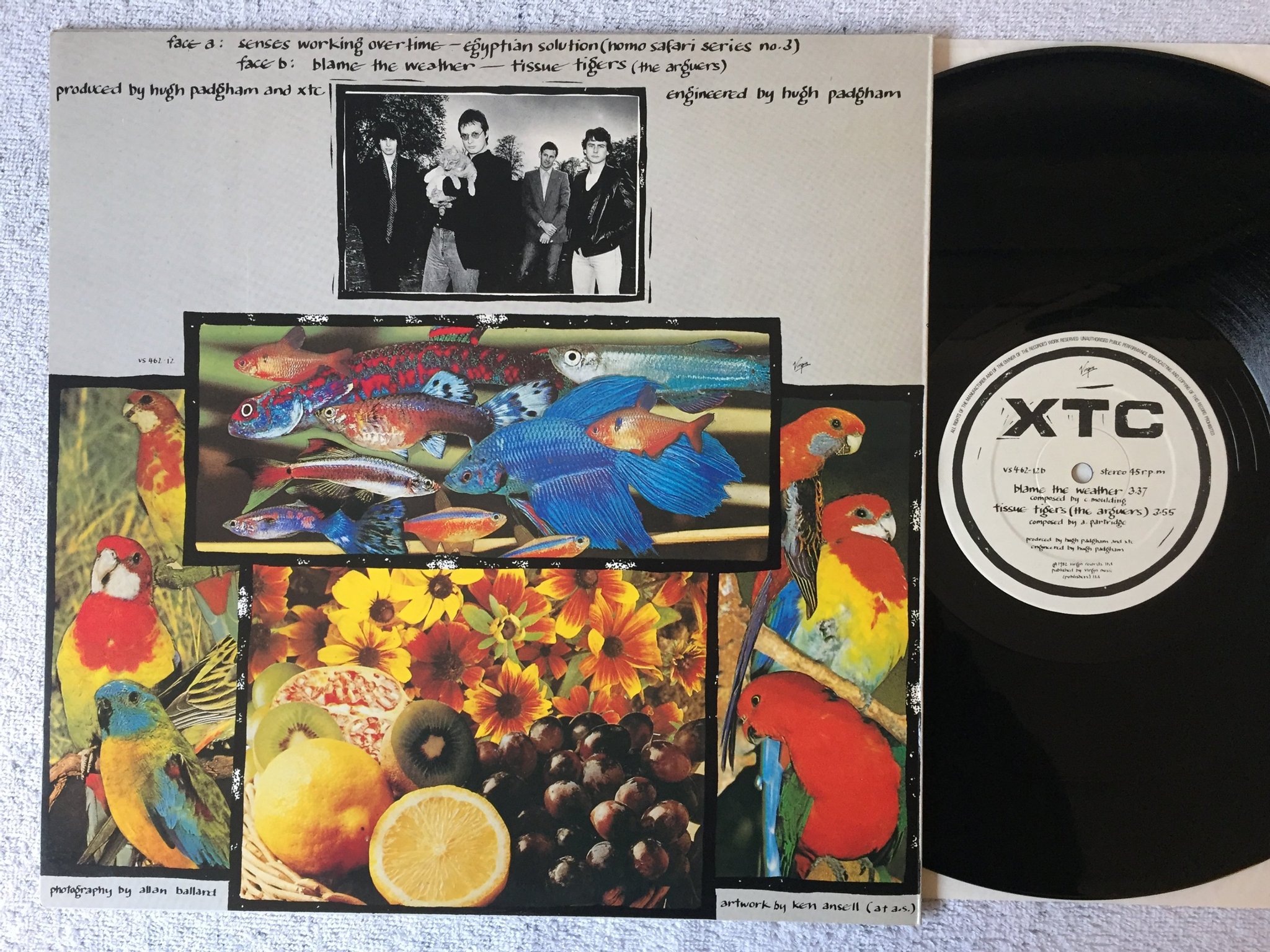 Omslagsbild för skivan XTC senses working overtime 12"ep -82 UK VIRGIN VS462-12