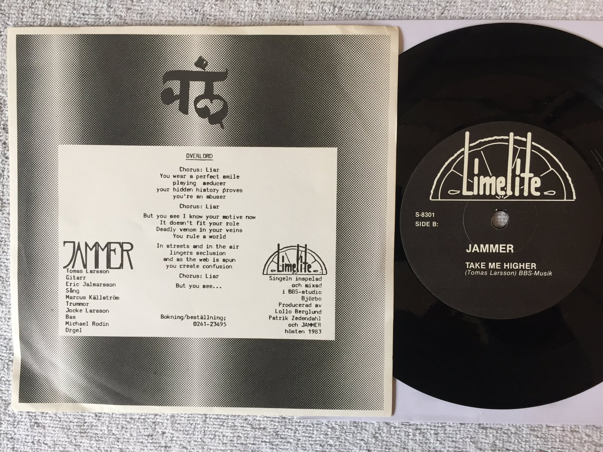 Omslagsbild för skivan JAMMER take me higher 7"single -83 Swe LIMELITE S-8301