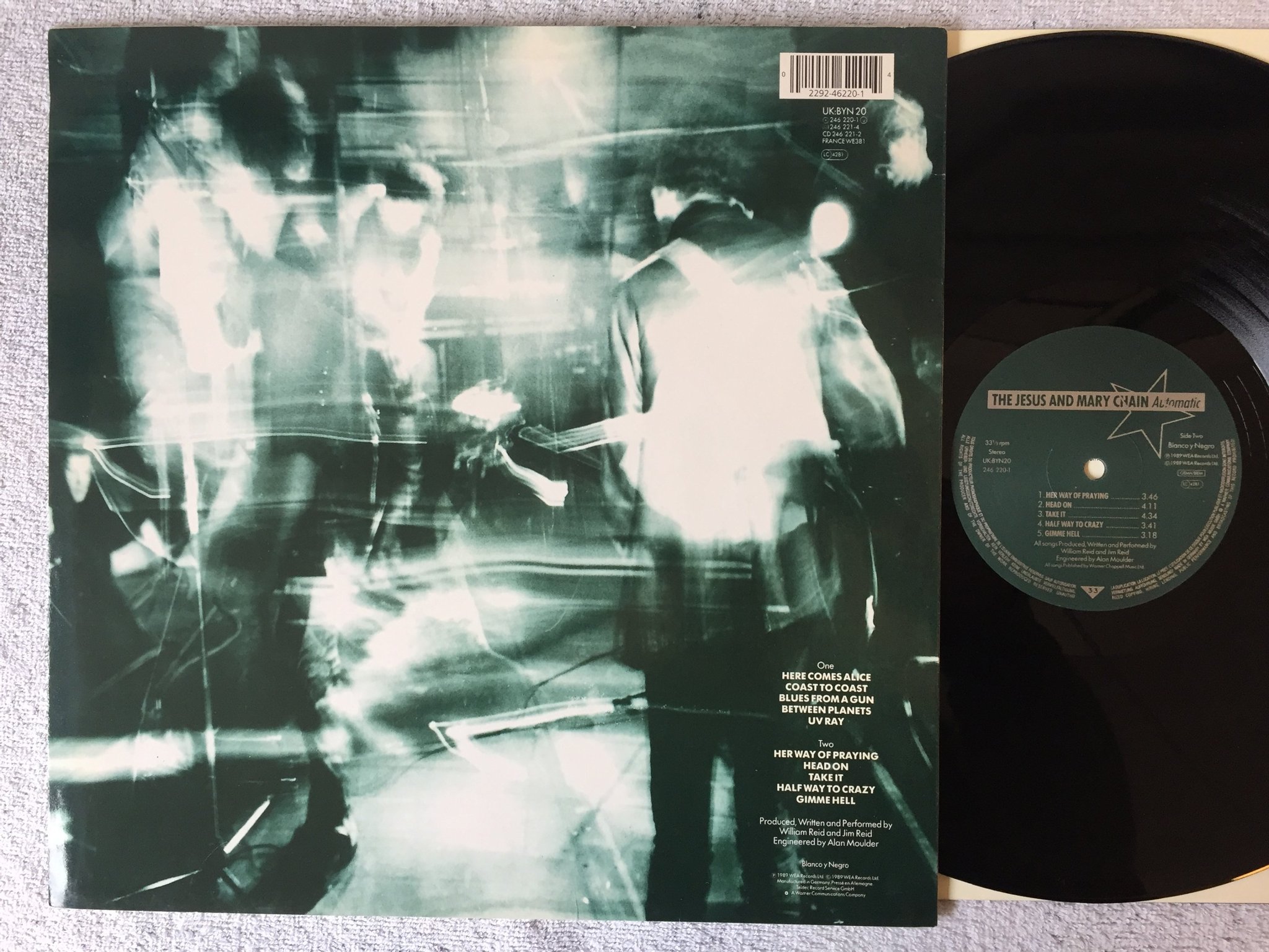 Omslagsbild för skivan JESUS AND THE MARY CHAIN automatic LP -89 Ger BLANCO Y NEGRO 246 220-1