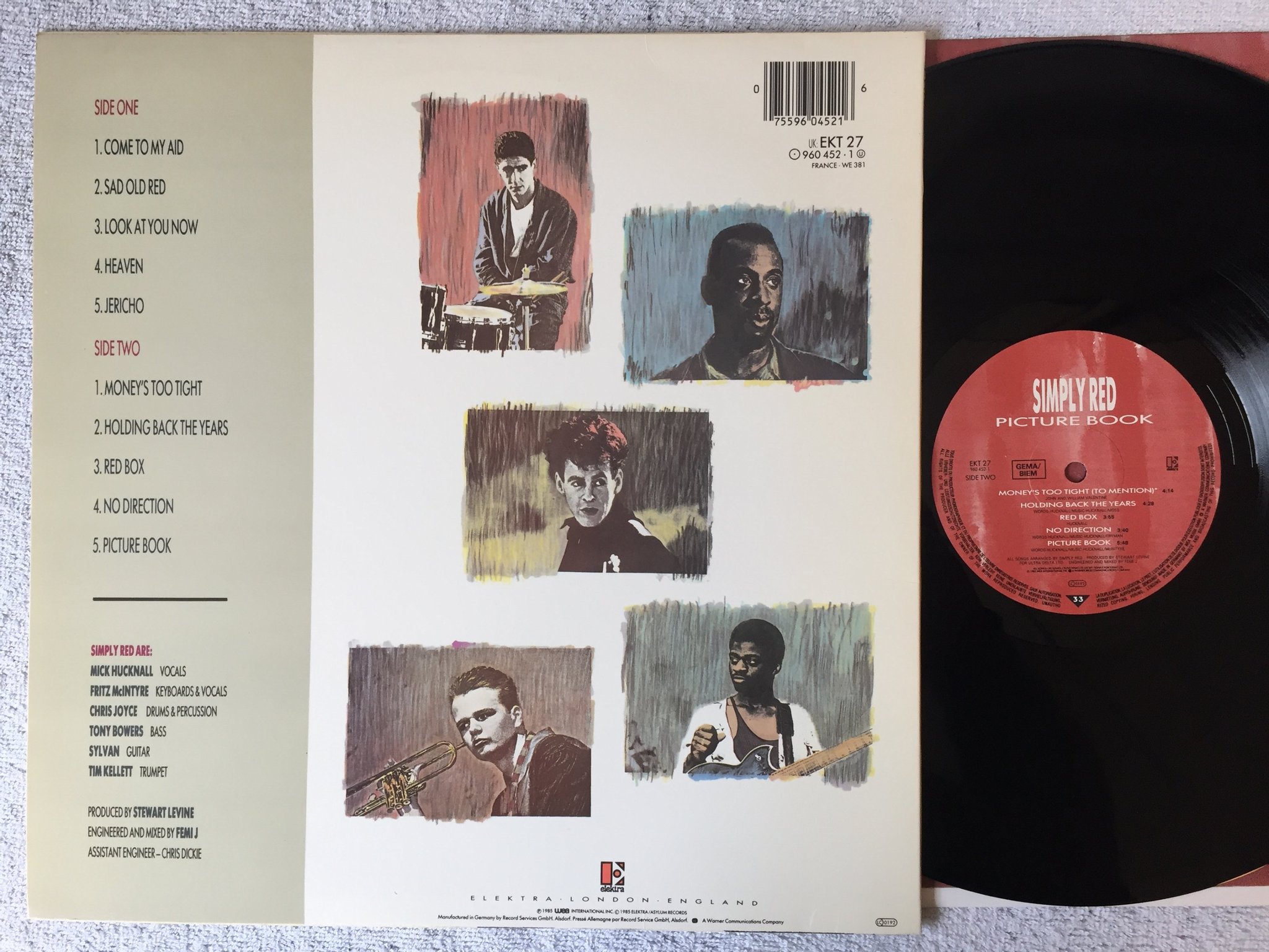Omslagsbild för skivan SIMPLY RED picture book LP -85 ELEKTRA 960 452-1