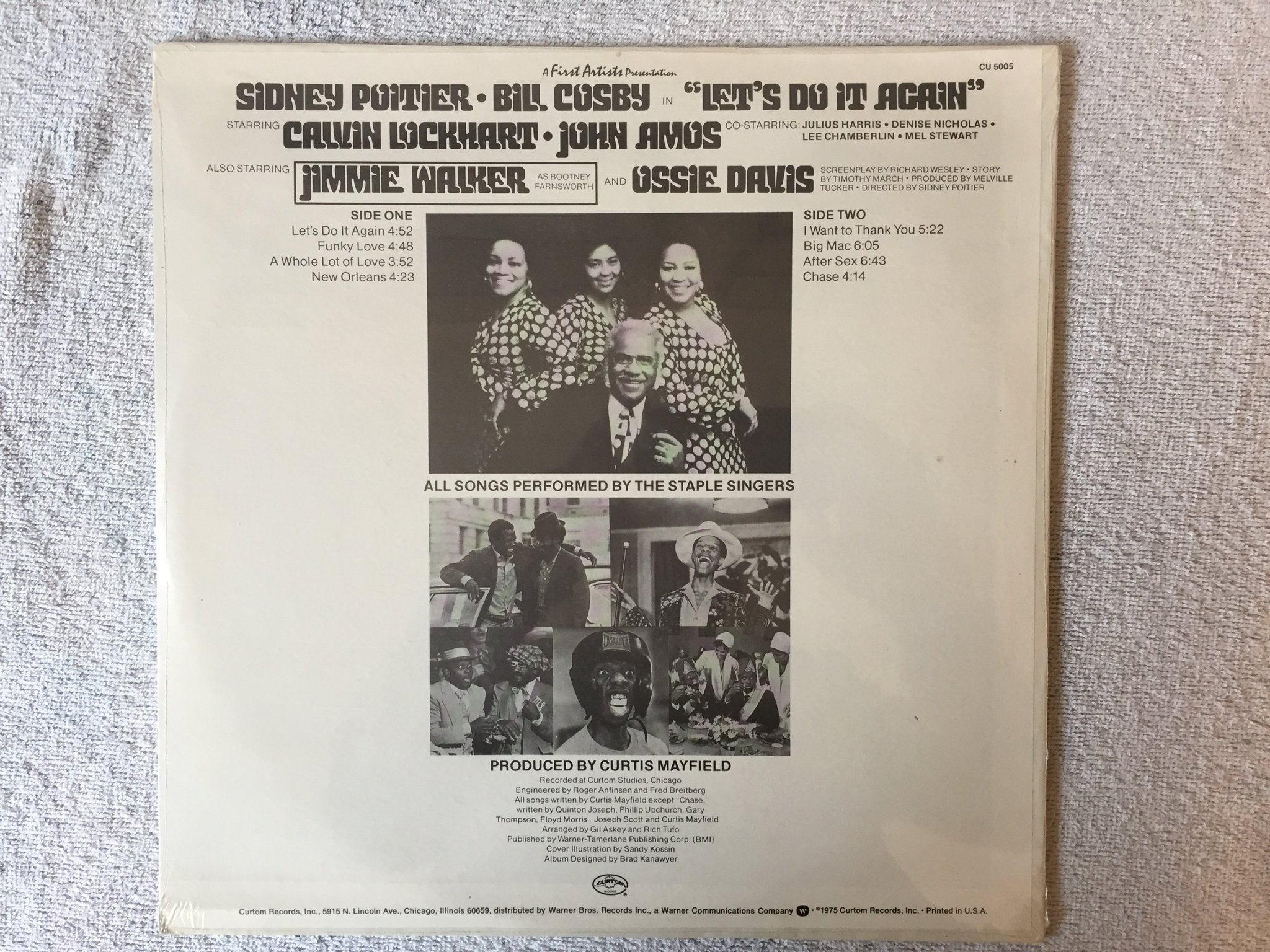 Omslagsbild för skivan Music by CURTIS MAYFIELD "let's do iy again" LP -75 US curtom CU 5005 still seal
