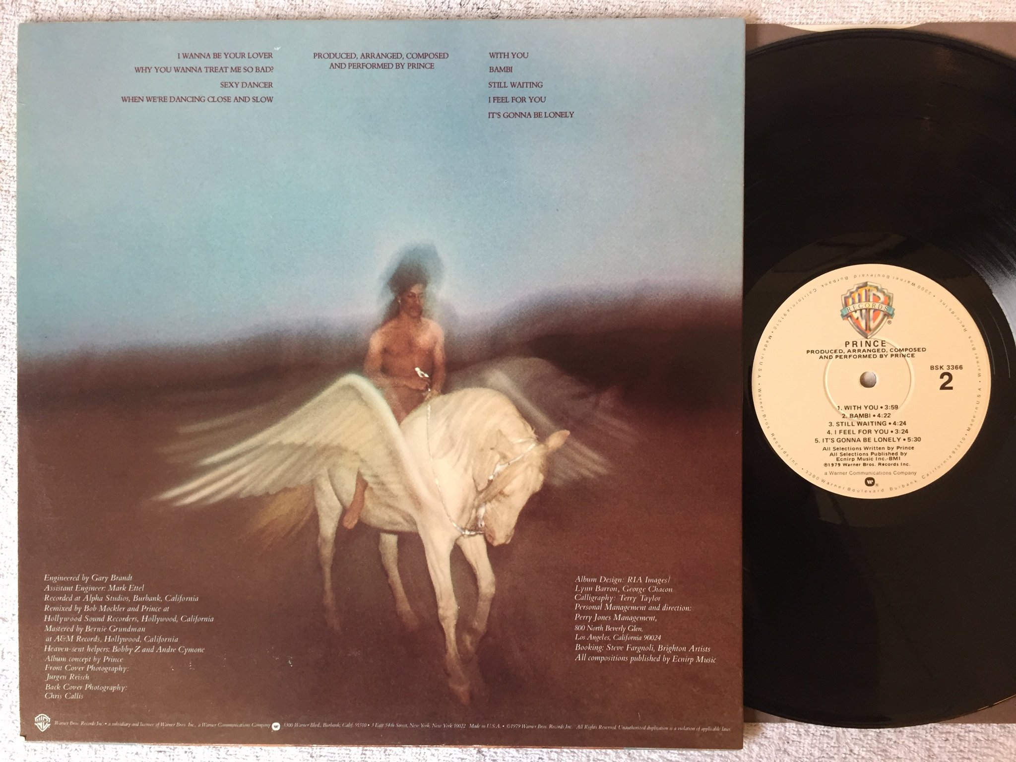 Omslagsbild för skivan PRINCE s/t LP -79 US WARNER BROS BSK 3366 "I WANNA BE YOR LOVER" ...