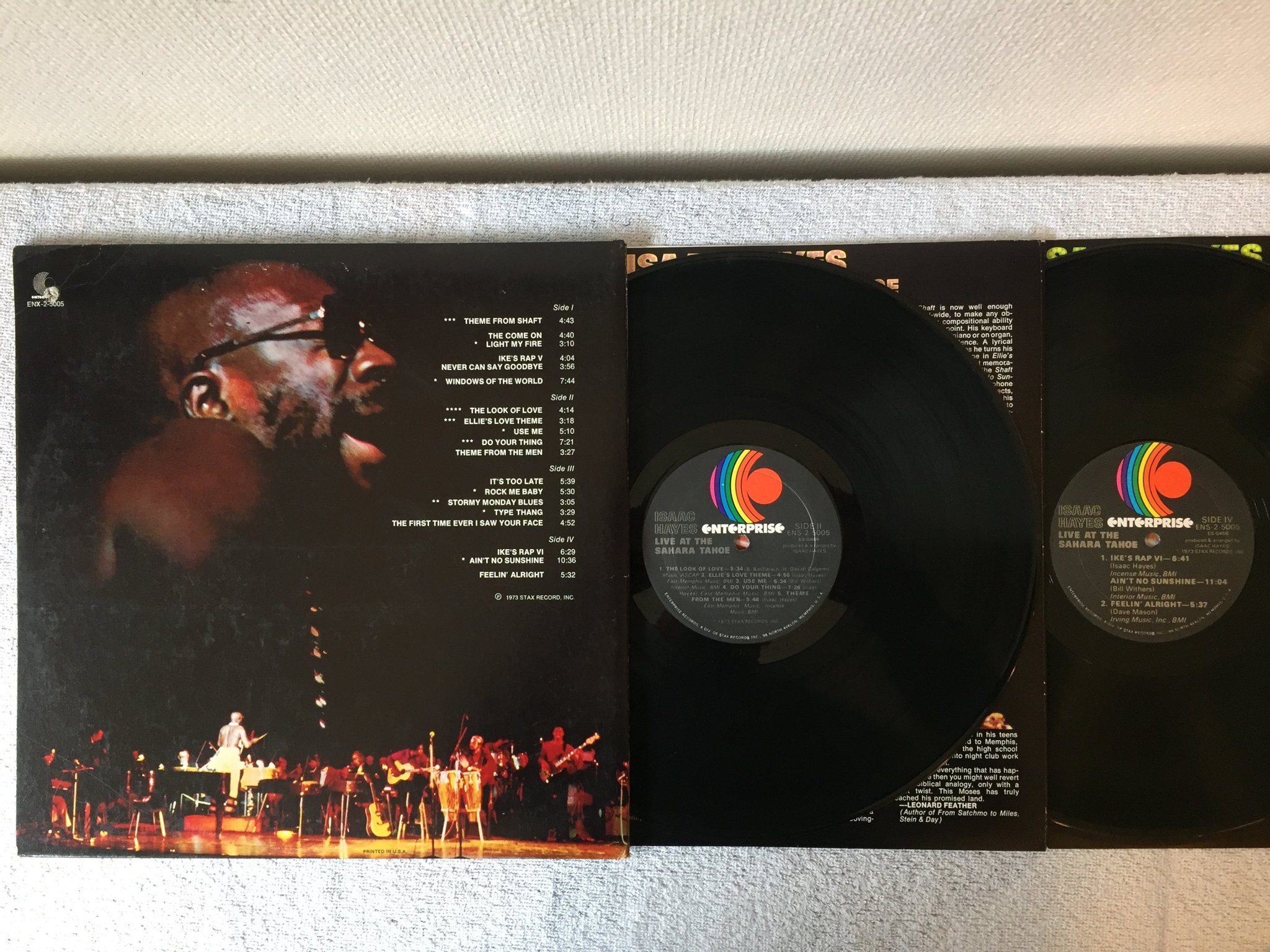 Omslagsbild för skivan ISAACS HAYES live at the Sahara Tahoe 2xLP -73 US ENTERPRISE ENS-2-5005