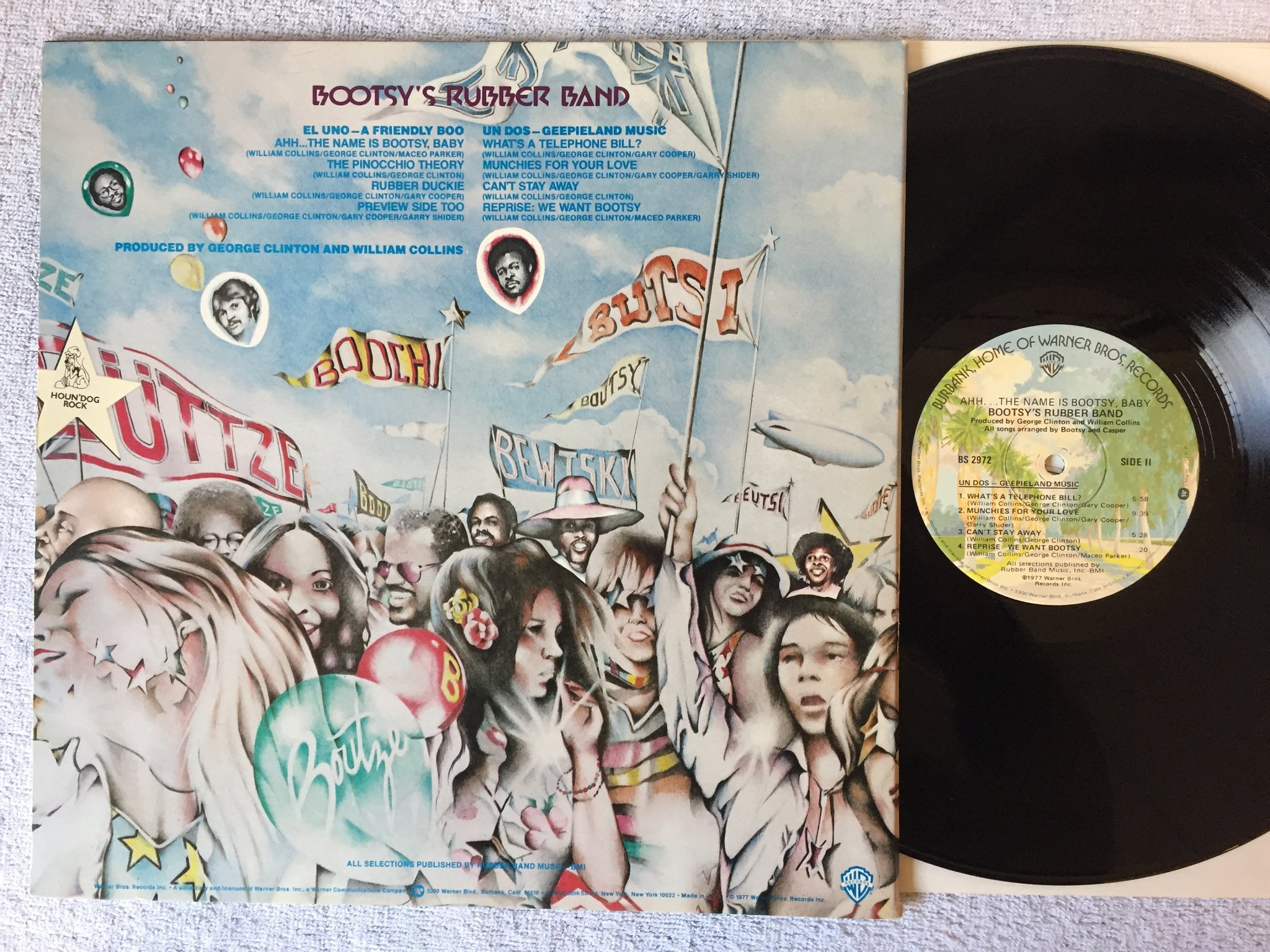 Omslagsbild för skivan BOOTSY COLLINS ahh...the name is Bootsy, baby LP -77 US WARNER BROS BS 2972