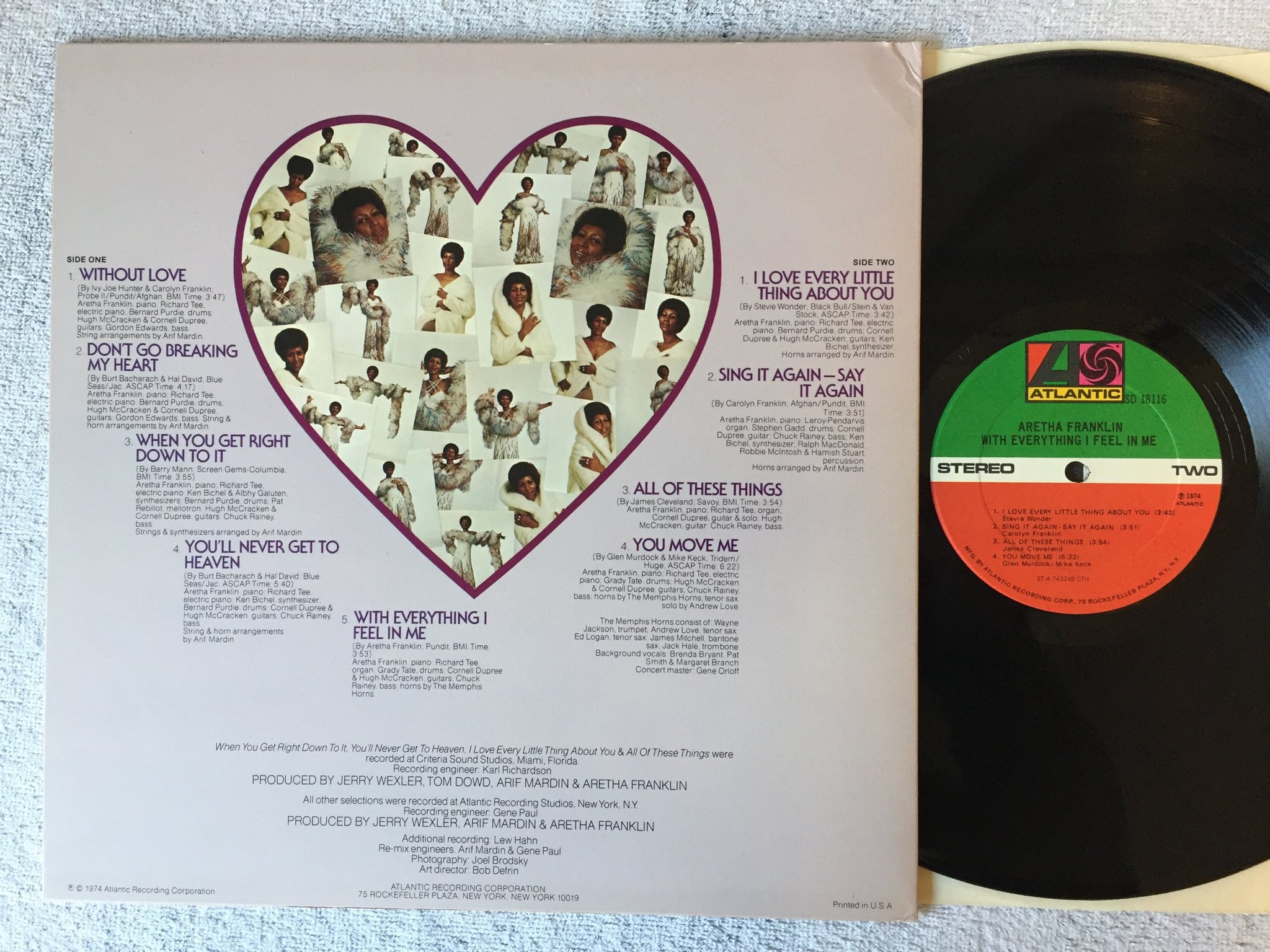 Omslagsbild för skivan ?ARETHA FRANKLIN with everything I feel in me LP -74 US ATLANTIC SD 18116