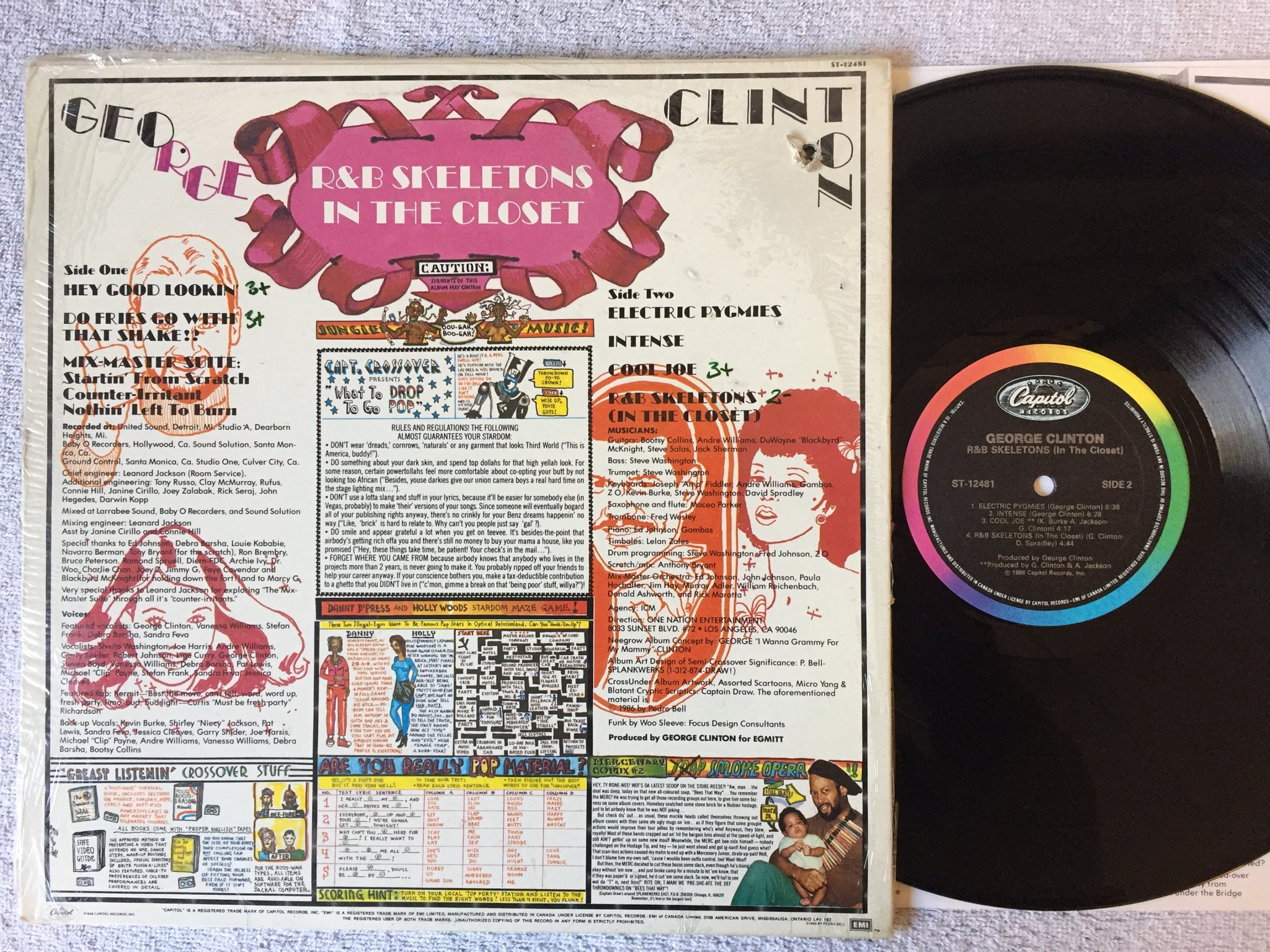 Omslagsbild för skivan GEORGE CLINTON R&B Skeletons In The Closet LP -86 US CAPITOL ST-12481