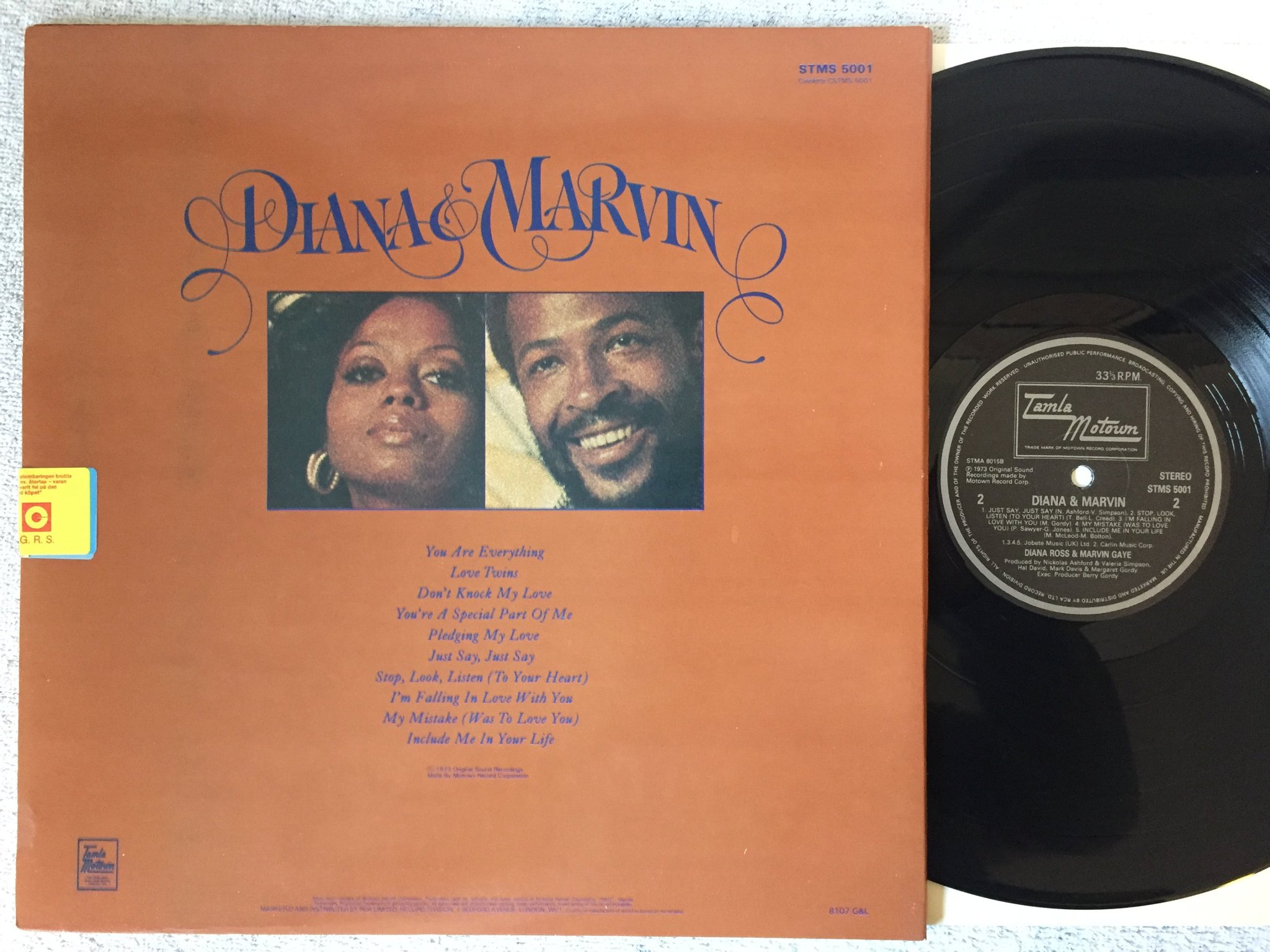 Omslagsbild för skivan MARVIN GAYE & DIANA ROSS LP  UK TAMLA MOTOWN STMS 5001