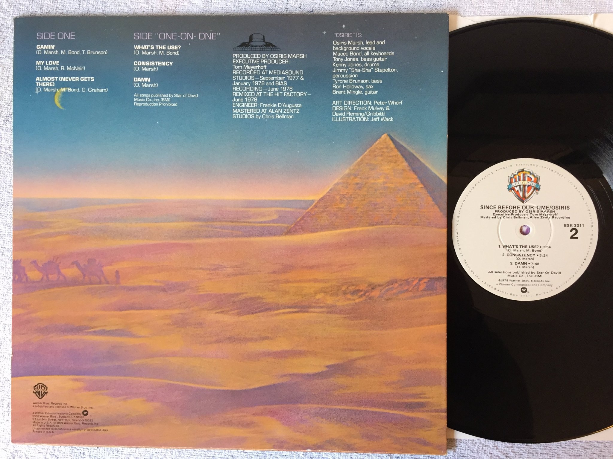 Omslagsbild för skivan OSIRIS since before our time LP -78 US WARNER BROS BSK 3311