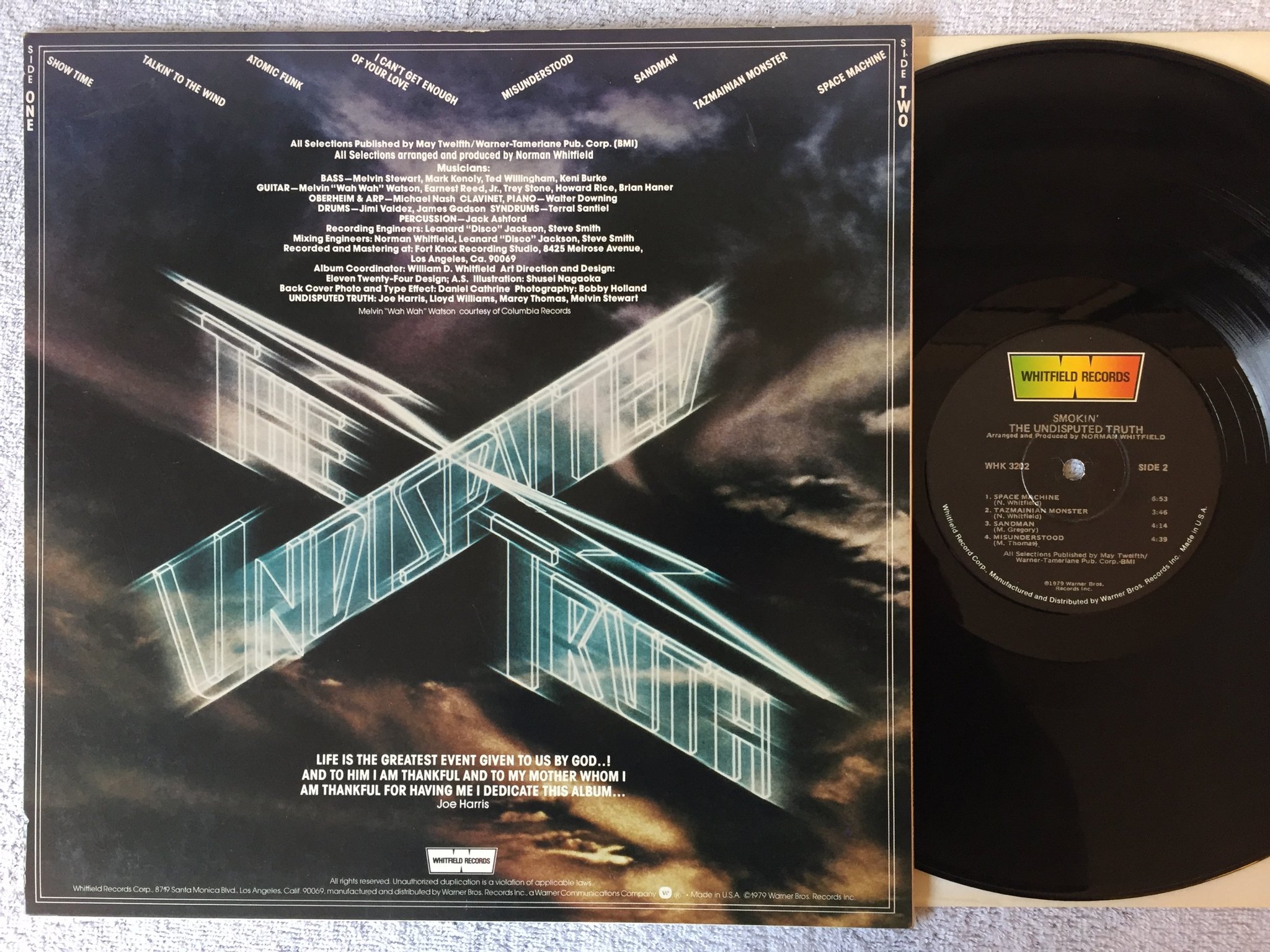 Omslagsbild för skivan UNDISPUTED TRUTH smokin' LP -79 US WHITFIELD WHK 3202