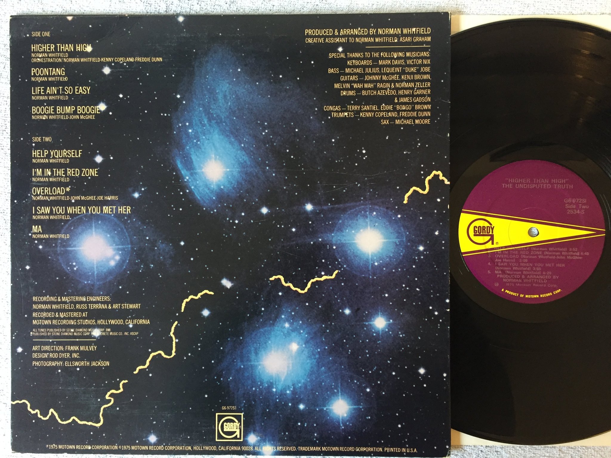 Omslagsbild för skivan UNDISPUTED TRUTH higher than high LP -75 US MOTOWN G6-972S1 	