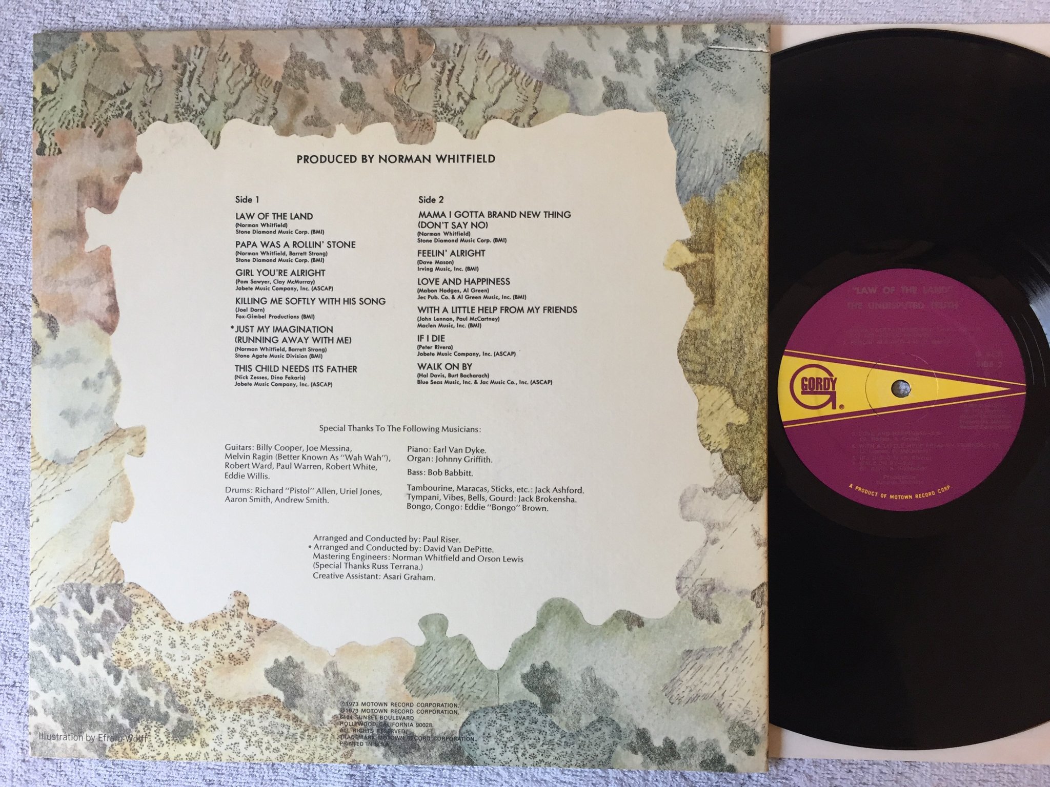 Omslagsbild för skivan UNDISPUTED TRUTH law of the land LP -73 US GORDY G 963L	