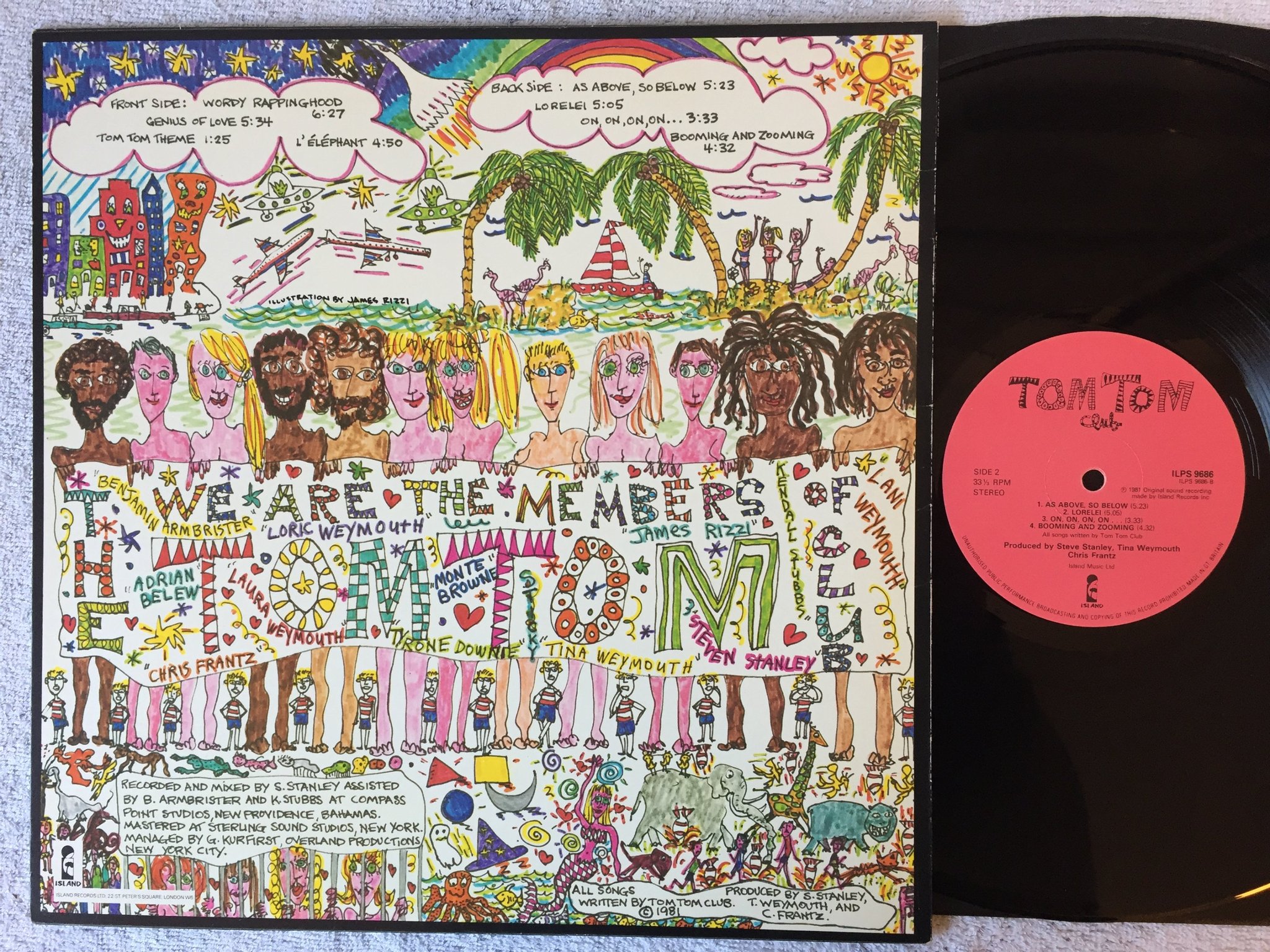 Omslagsbild för skivan TOM TOM CLUB s/t LP -81 UK ISLAND ILPS 9686 " genius of love " 