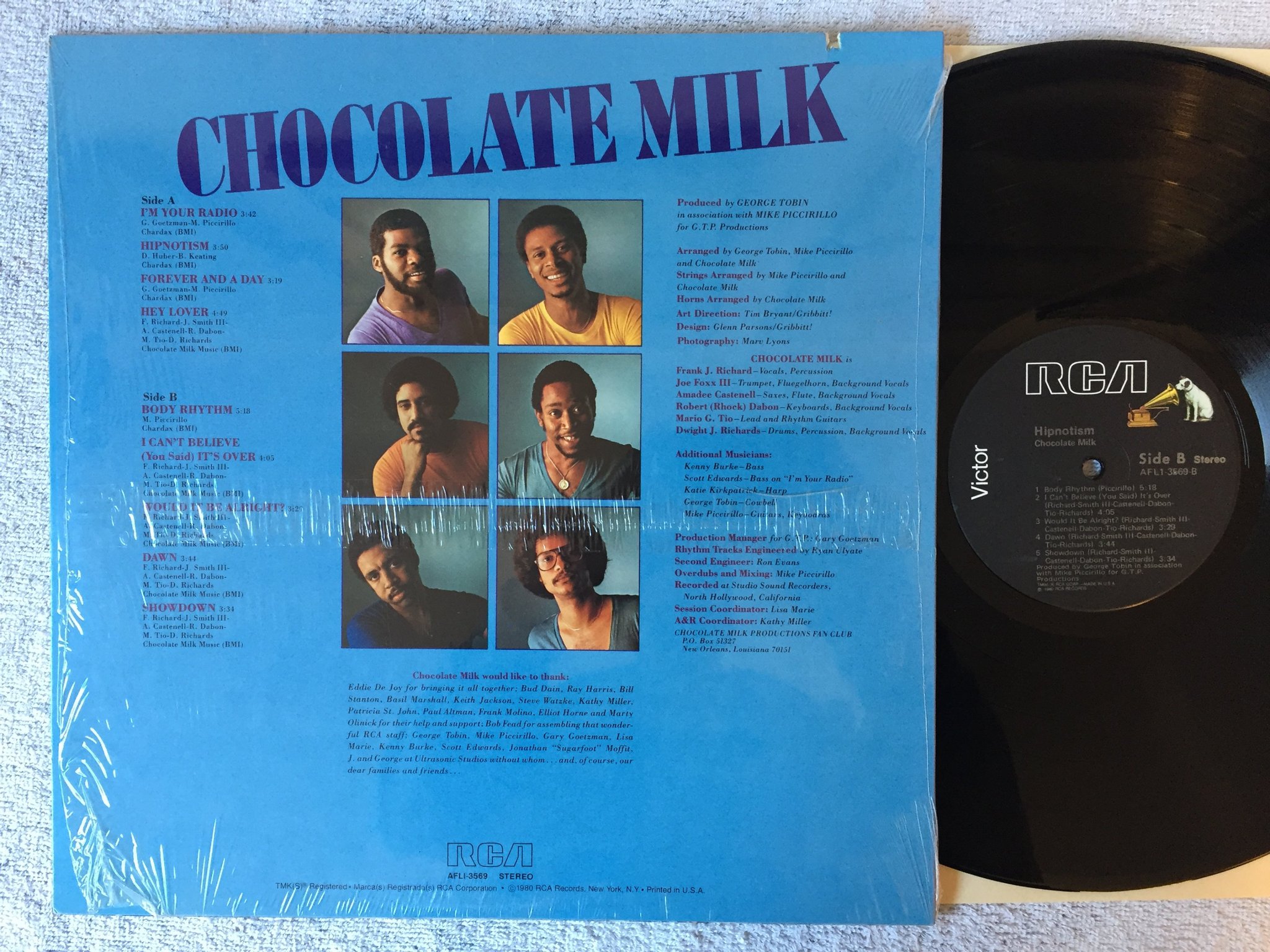 Omslagsbild för skivan CHOCOLATE MILK hipnotism LP -80 US RCA AFL1-3569