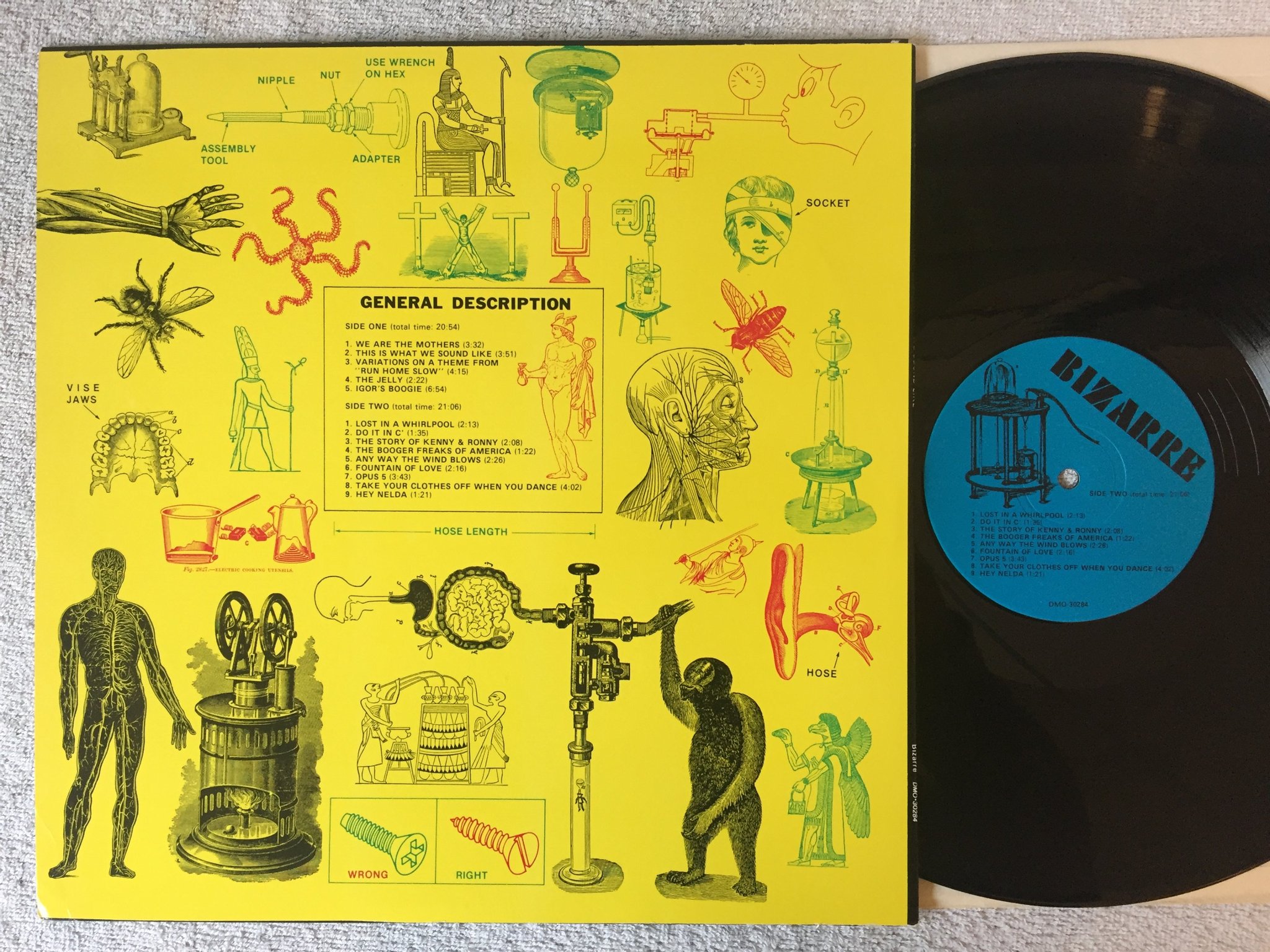 Omslagsbild för skivan MOTHERS OF INVENTION we are the mothers.. LP US BIZARRE DMO 30284