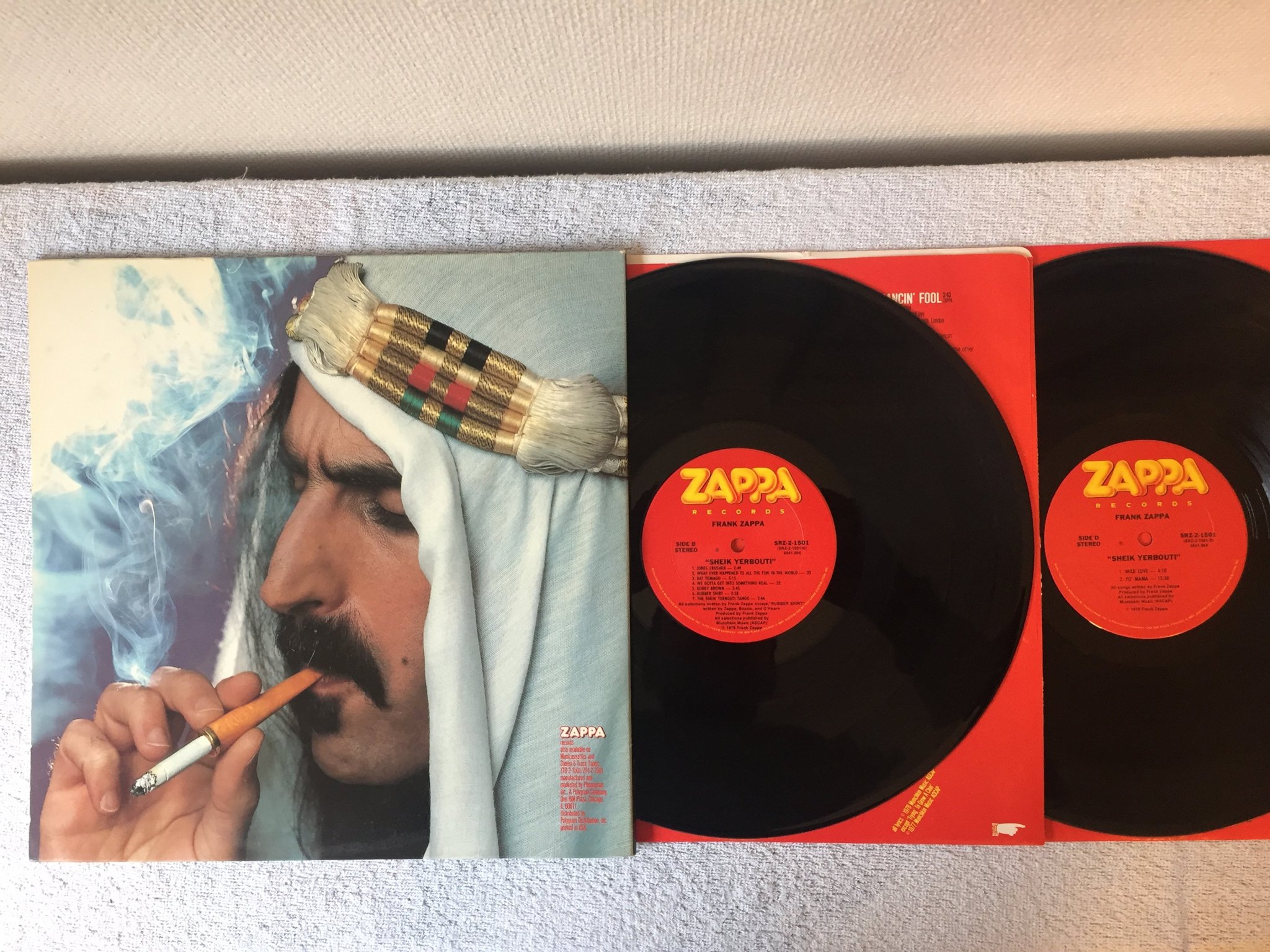 Omslagsbild för skivan FRANK ZAPPA SHEIK YERBOUTI 2xLP -79 US ZAPPA RECORDS SRZ-2-1501