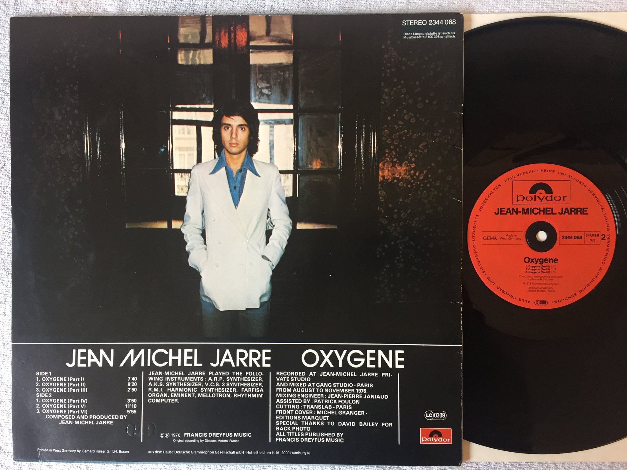 Omslagsbild för skivan JEAN-MICHEL JARRE oxygene LP Ger POLYDOR 2344068