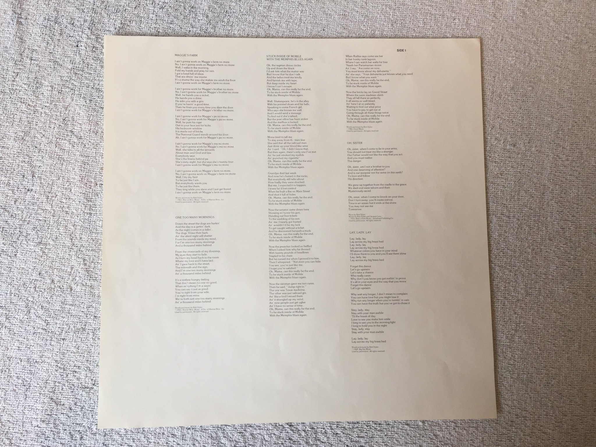 Omslagsbild för skivan BOB DYLAN hard rain LP  Hol CBS 86016