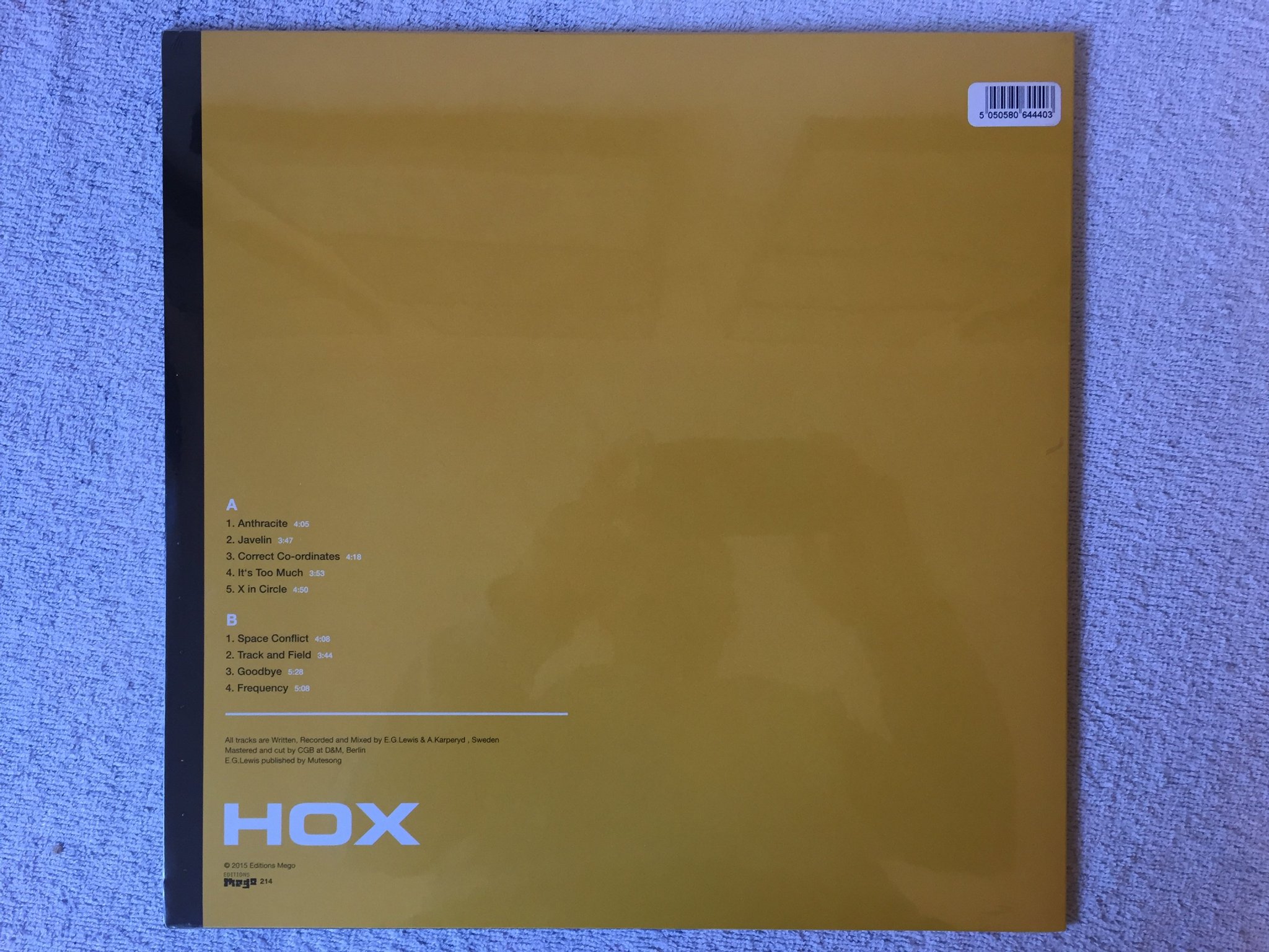 Omslagsbild för skivan HOX Duke of York LP 2015 EDITIONS MEGO 214 still sealed SYNTH POP