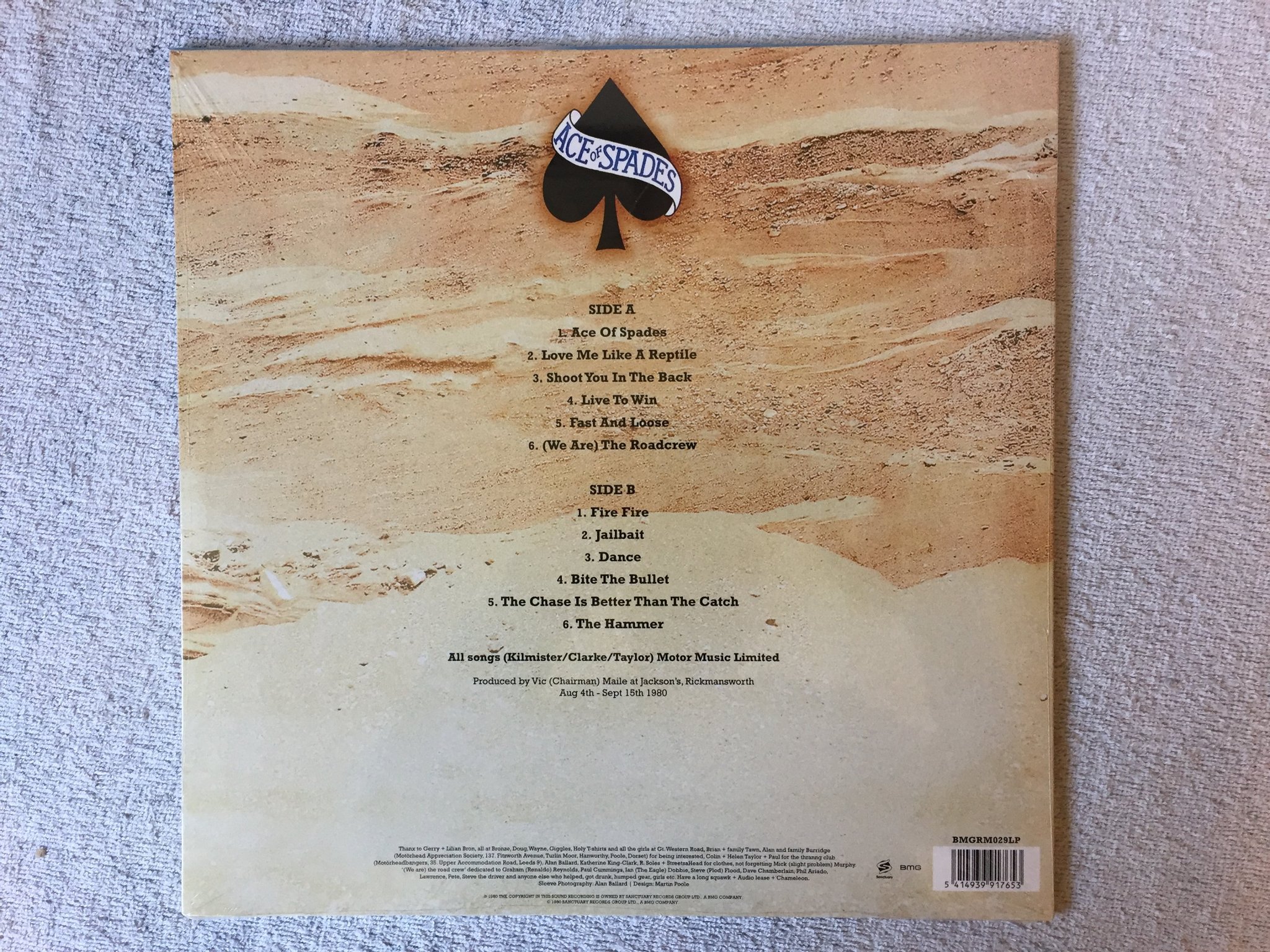 Omslagsbild för skivan MOTORHEAD ace of spades LP re 180g BMG BMGRM029LP still sealed