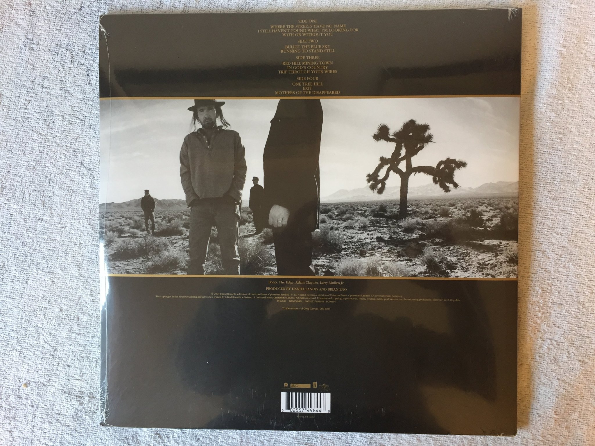 Omslagsbild för skivan U2 Joshua tree 2xLP 2017 INTERSCOPE 5749844 still sealed