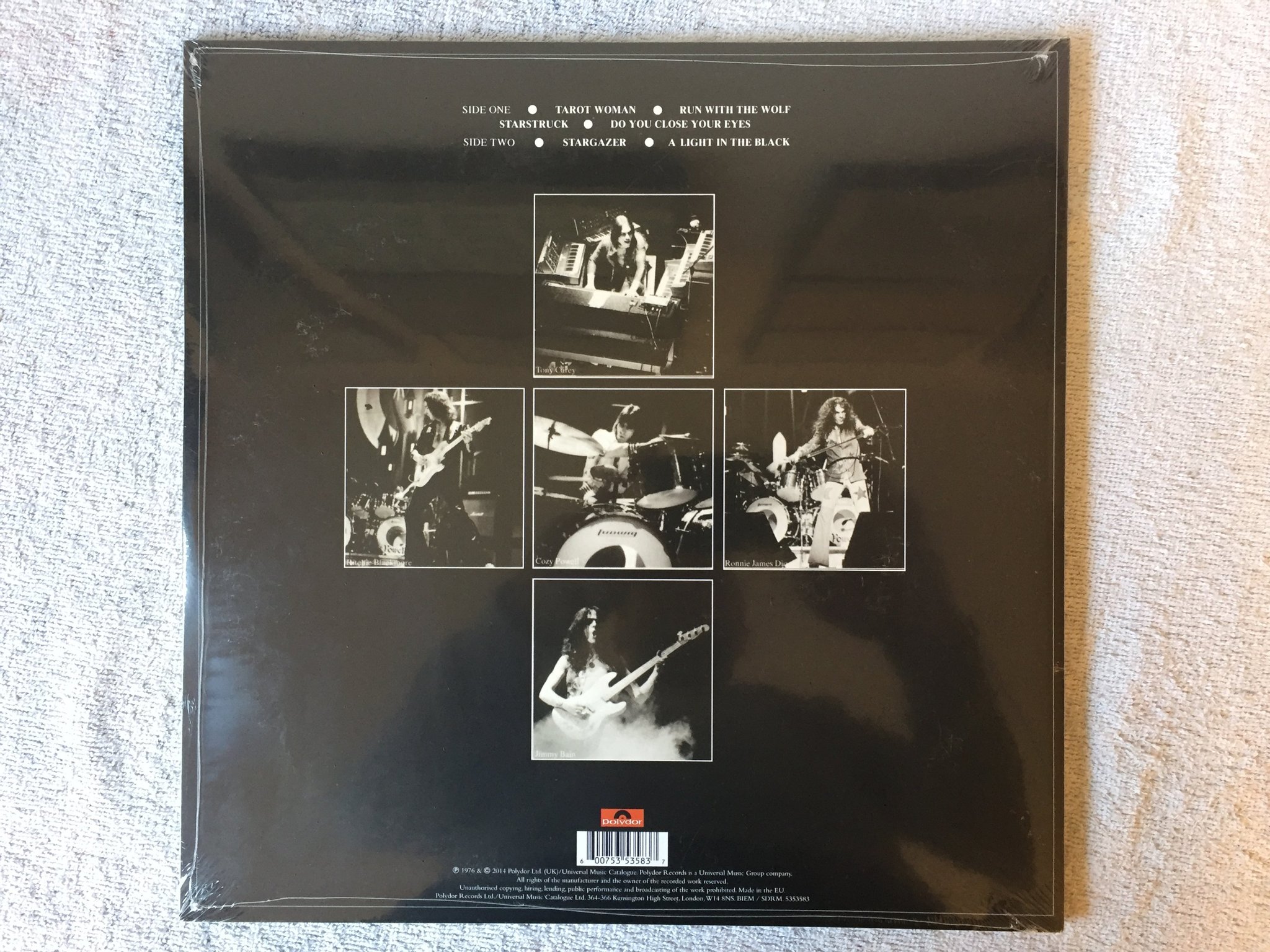 Omslagsbild för skivan RAINBOW rising LP 2015 180g BACK TO BLACK 5353583 still sealed