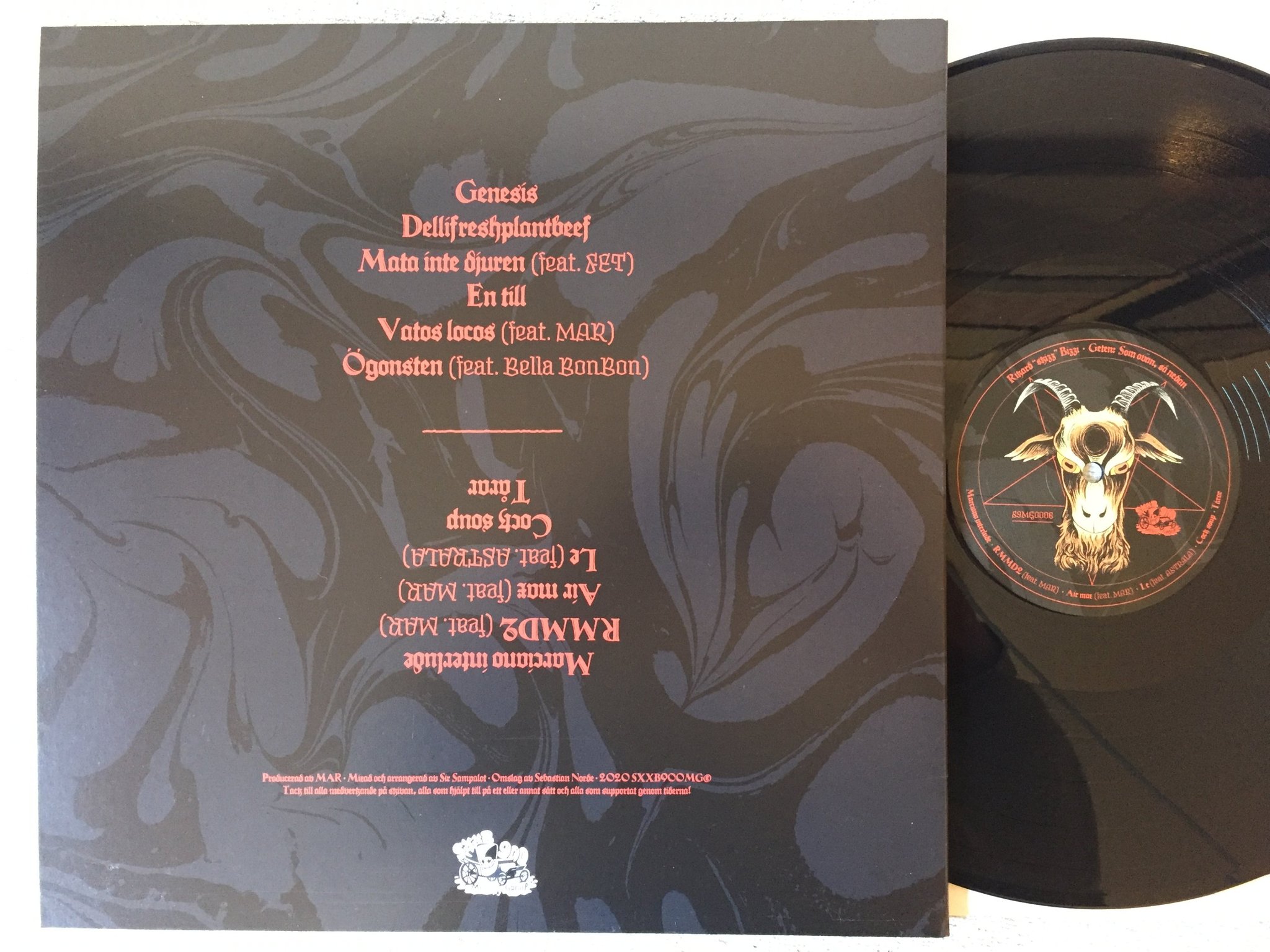 Omslagsbild för skivan RIKARD SKIZZ BIZZI geten Som Ovan, Så Nedan LP 2020 SAAB 9000 MUSIC GROUP