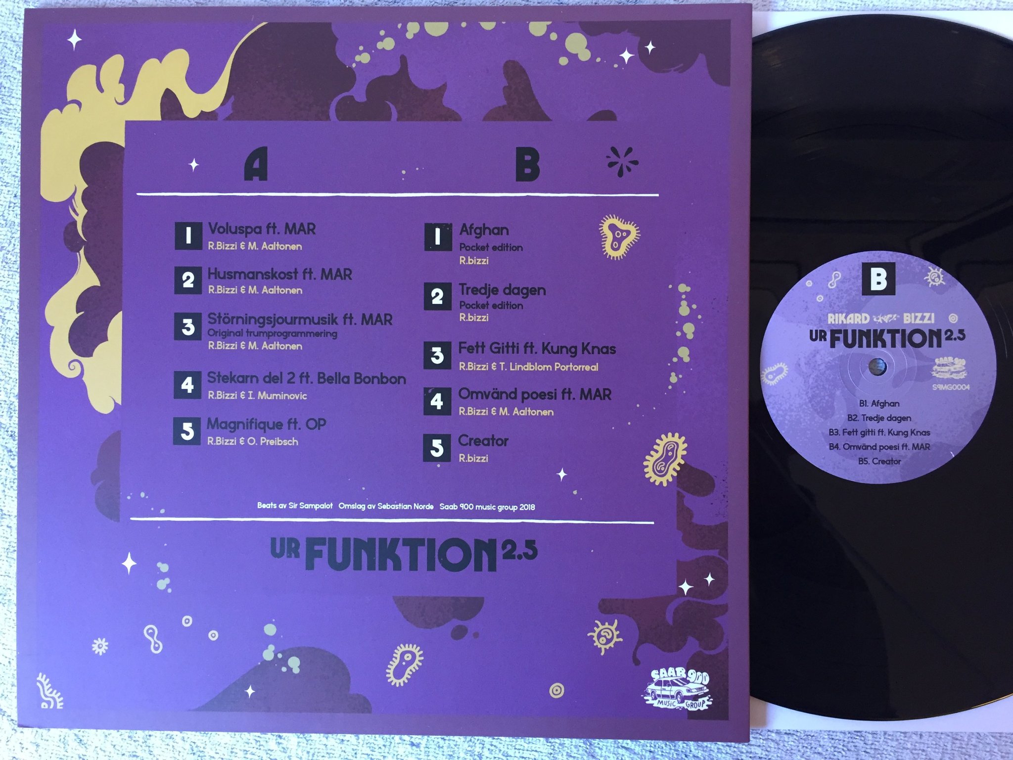 Omslagsbild för skivan RIKARD SKIZZ BIZZI Ur Funktion 2.5 LP 2018 SAAB 9000 MUSIC GROUP  S9MG0004