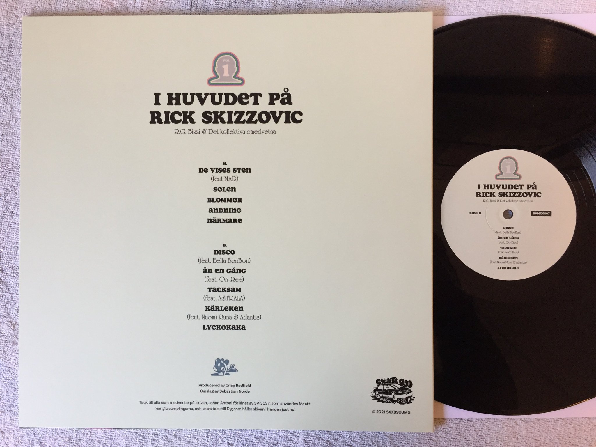 Omslagsbild för skivan R.G. Bizzi & Det Kollektiva Omedvetna* – I Huvudet På Rick Skizzovic Vol. 1 LP 2