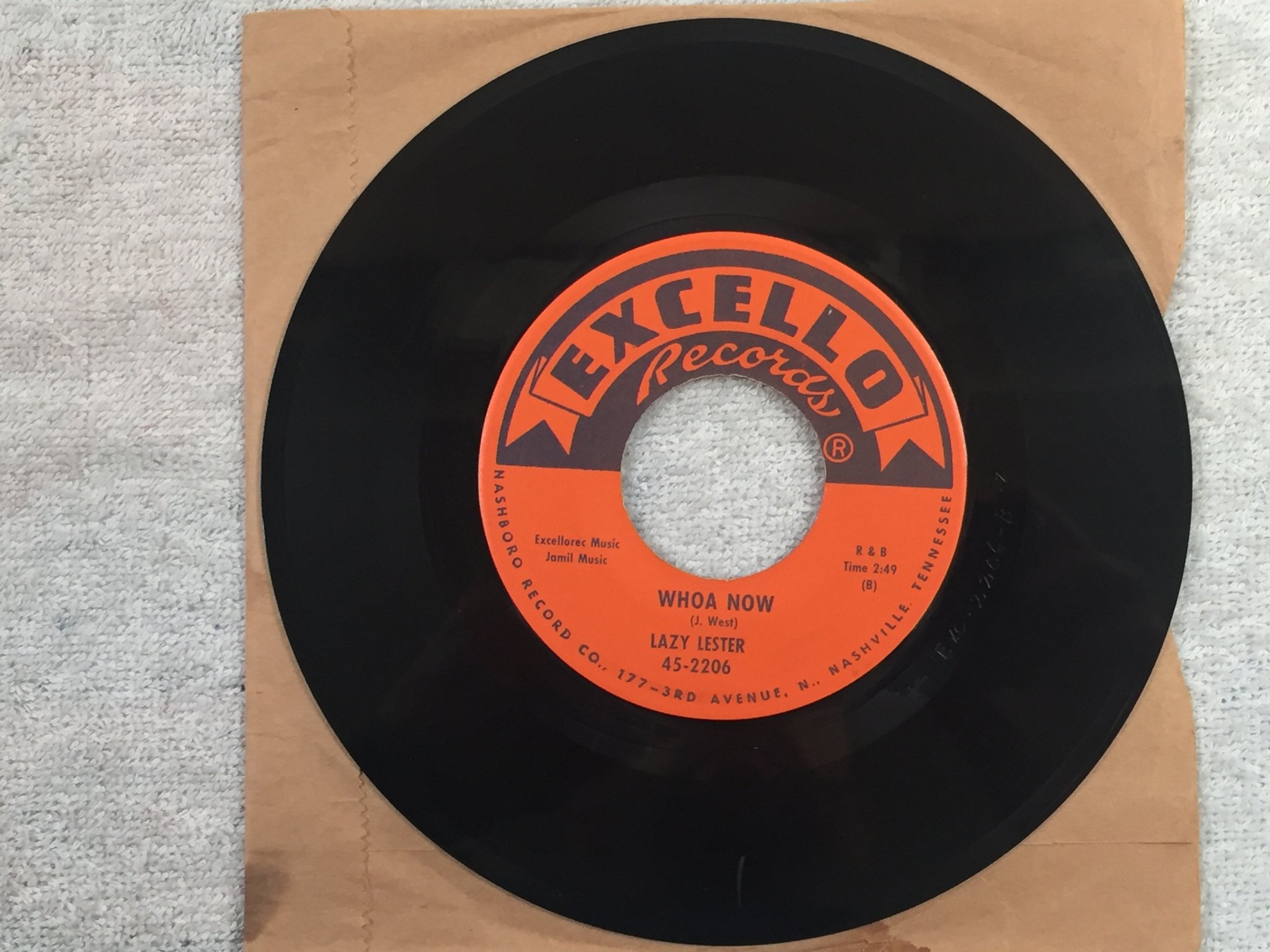 Omslagsbild för skivan LAZY LESTER I'm So Glad 7"single -61 US EXCELLO 45-2206 blues