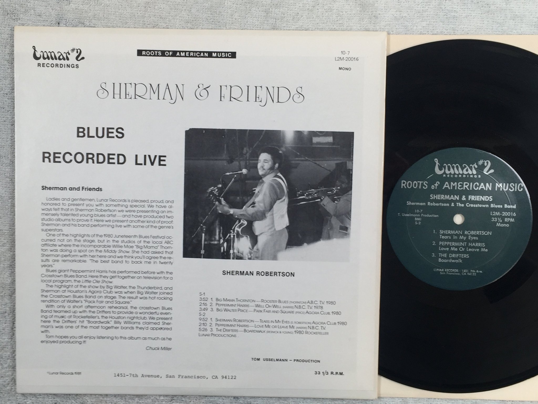 Omslagsbild för skivan V/A Sherman Robertson & Cross Town blies Band 10"LP -81 US LUNAR #2 L2M-20016