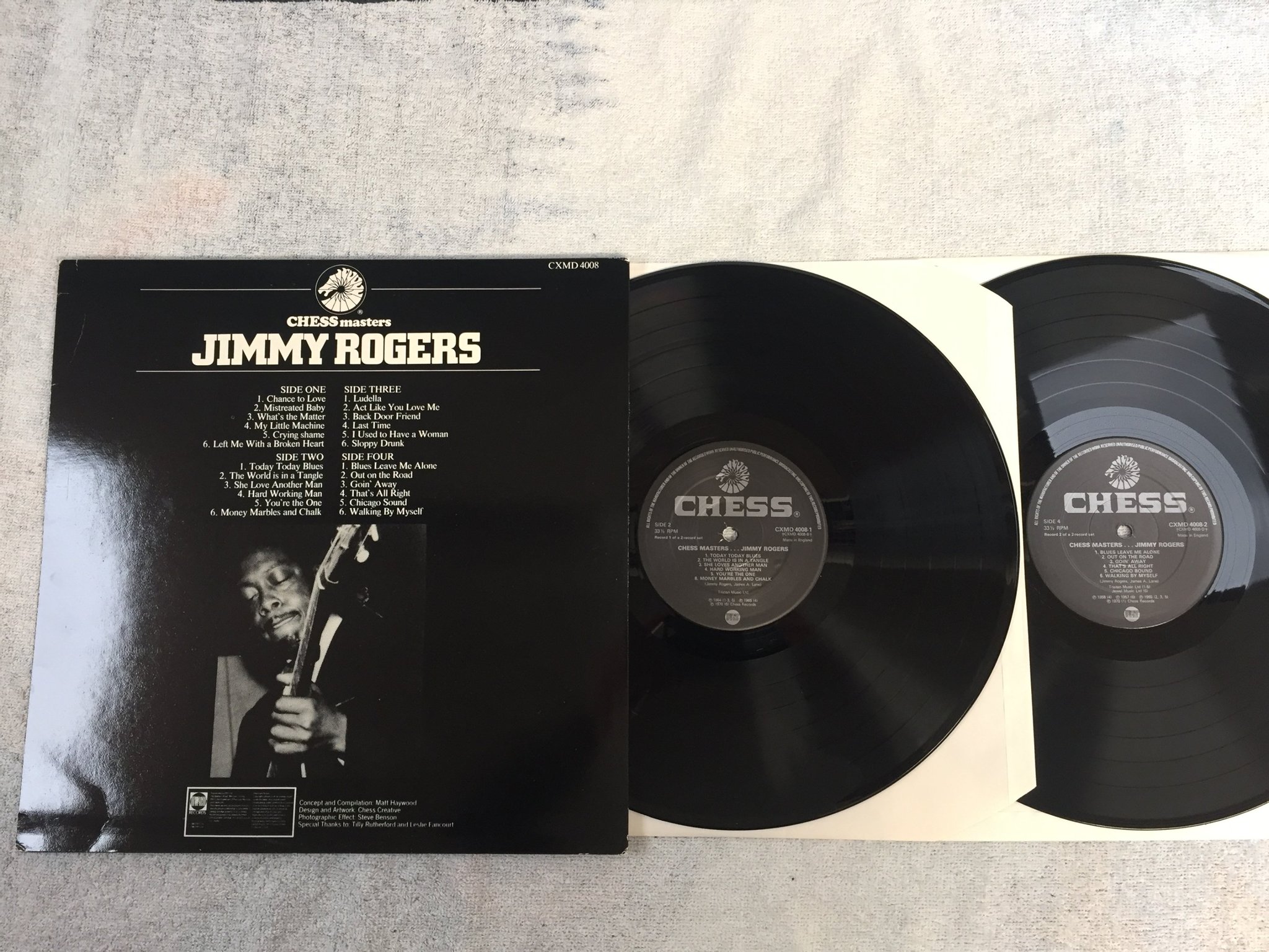 Omslagsbild för skivan JIMMY RODGERS Chess Masters   2xLP -81 UK CHESS CXMD 4008-1