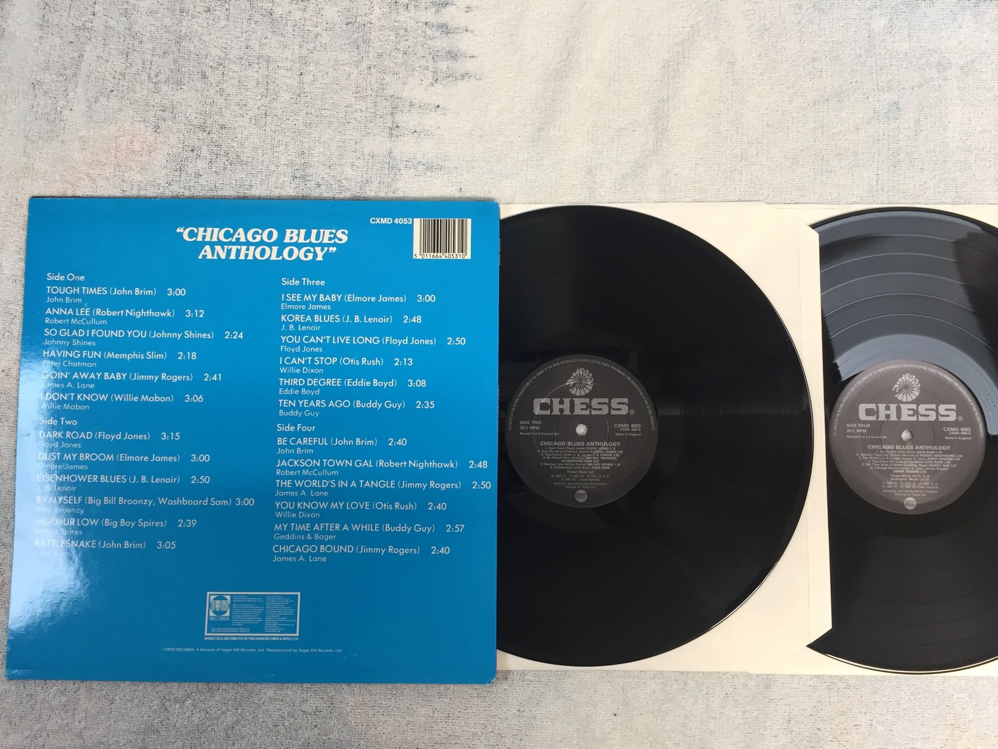 Omslagsbild för skivan V/A Chicago blues anthology 2xLP -84 UK CHESS CXMD 4053
