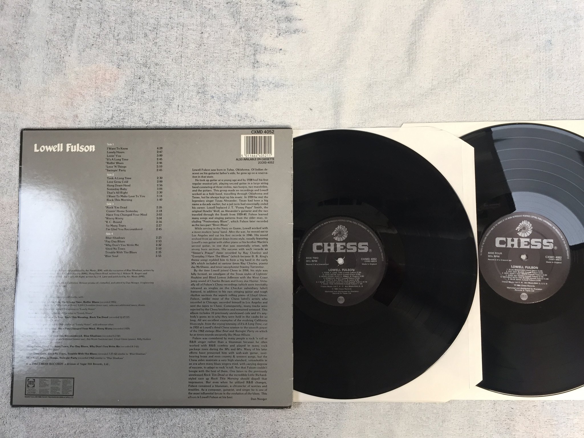 Omslagsbild för skivan LOWELL FULSON s/t  2xLP -84 UK CHESS CXMD 4052