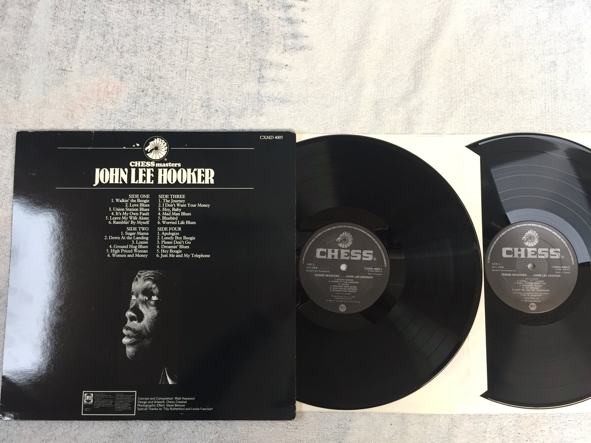 Omslagsbild för skivan JOHN LEE HOOKER chess masters... 2xLP -82 UK CHESS CXMD 4005