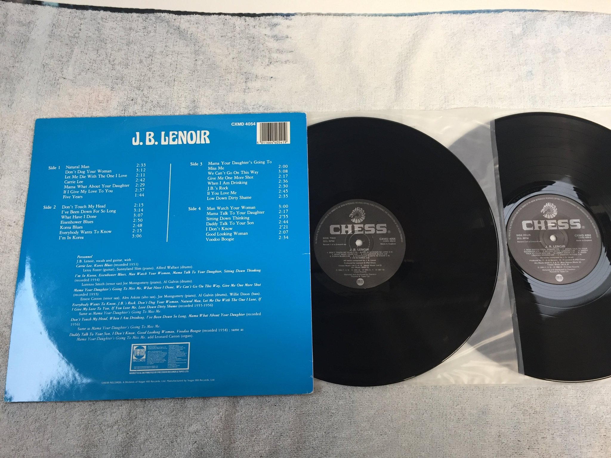 Omslagsbild för skivan J.B. LENOIR s/t 2xLP -84 UK CHESS CXMD 4054