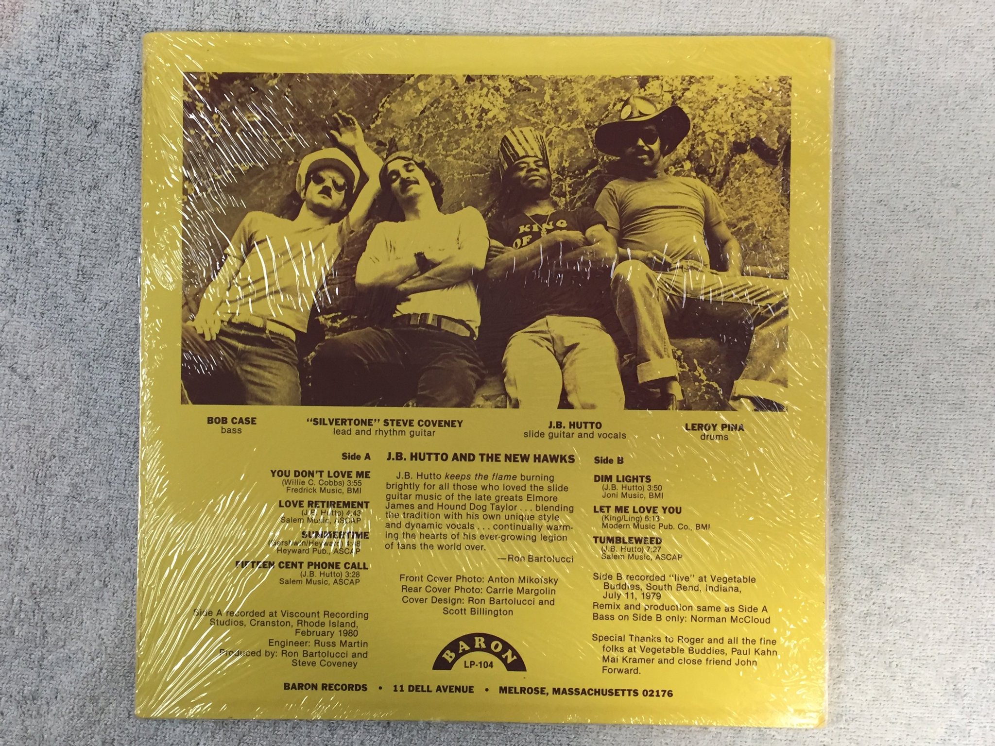 Omslagsbild för skivan J.B. HUTTO & THE NEW HAWKS LP -80 US BARON LP-104 still sealed