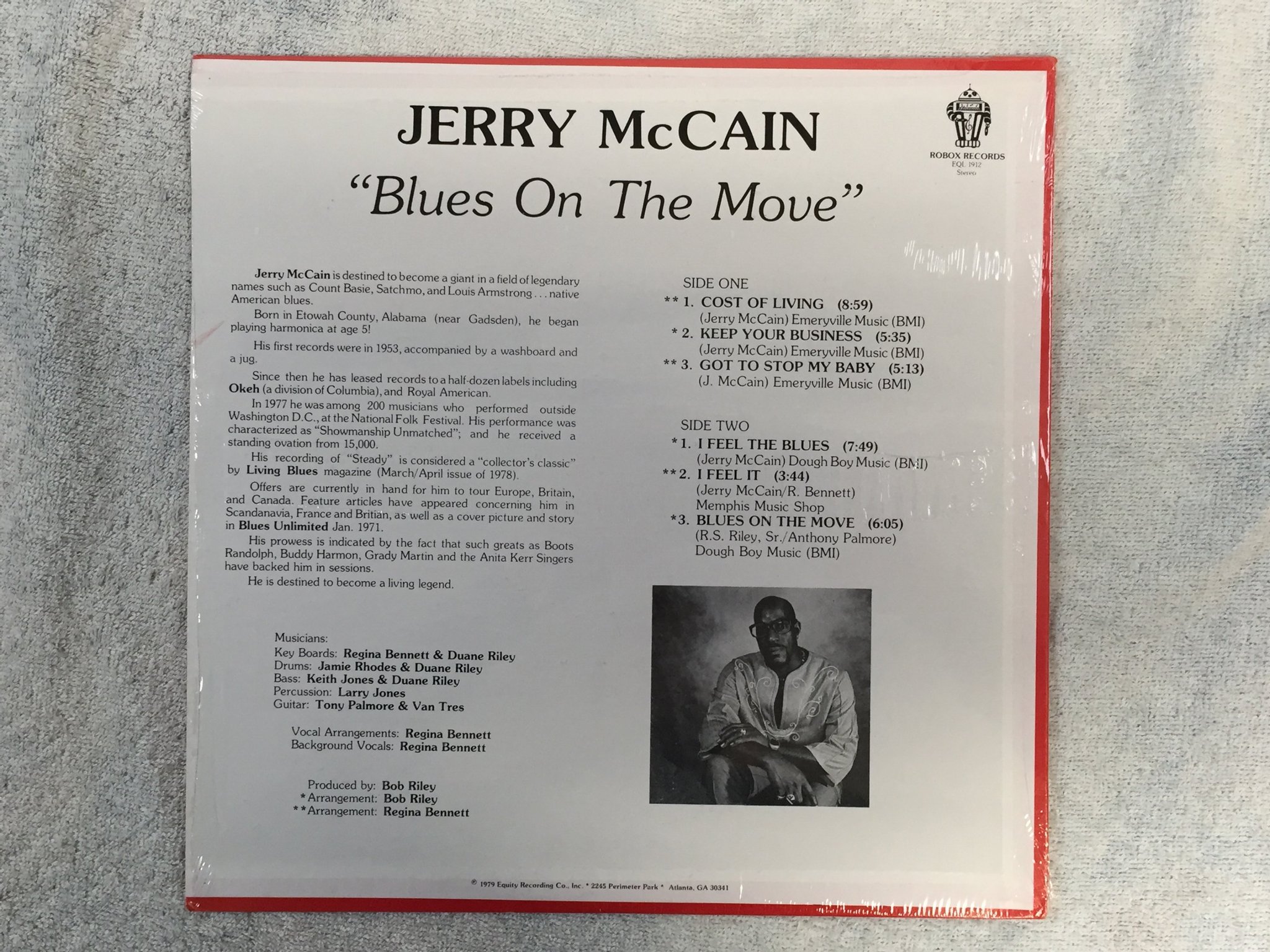 Omslagsbild för skivan JERRY McCAIN blues on the move LP -79 US ROBOX EQL 1912 blues