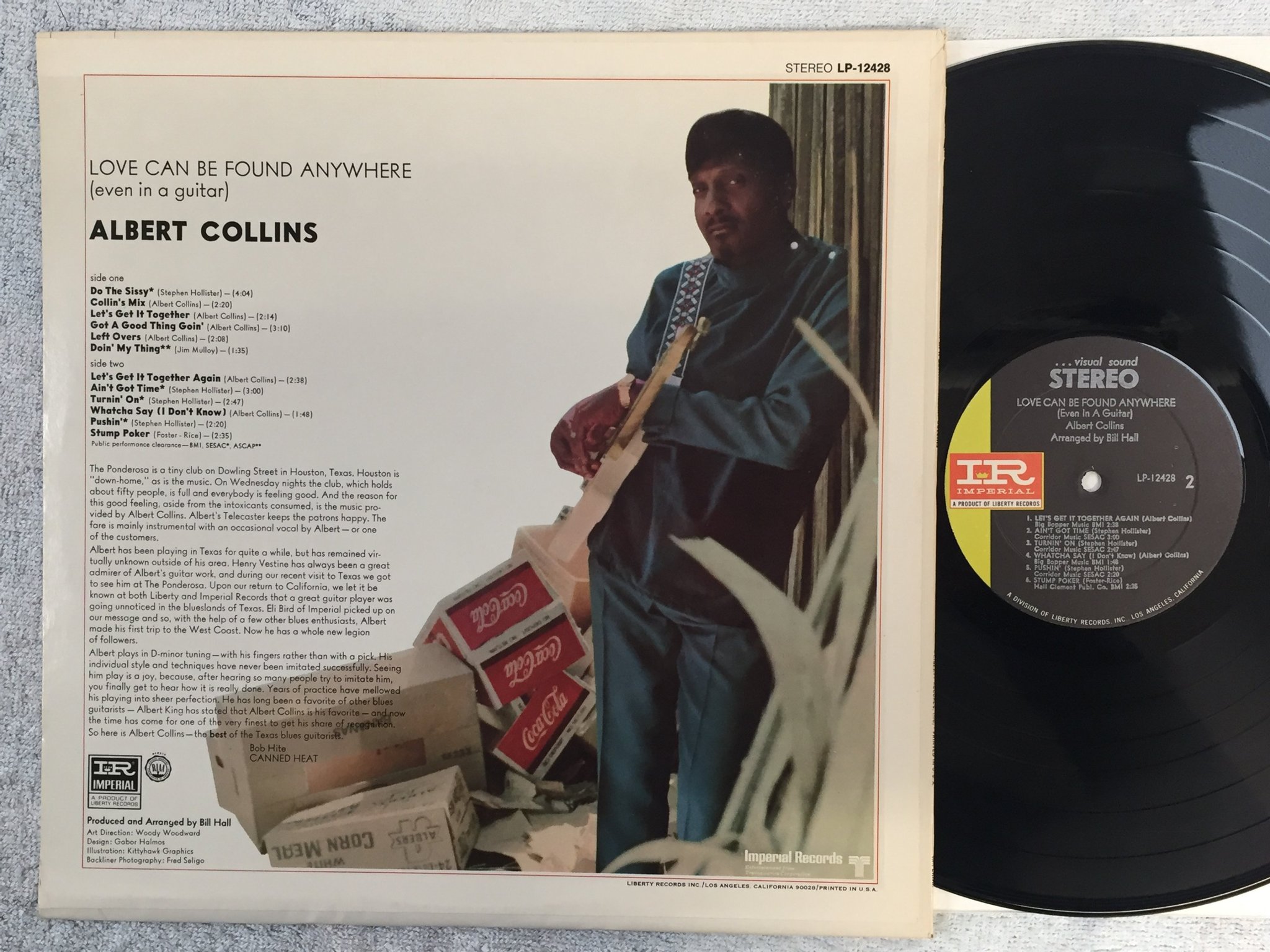 Omslagsbild för skivan ALBERT COLLINS love can't be found anywhere LP -68 US IMPERIAL LP-12428 