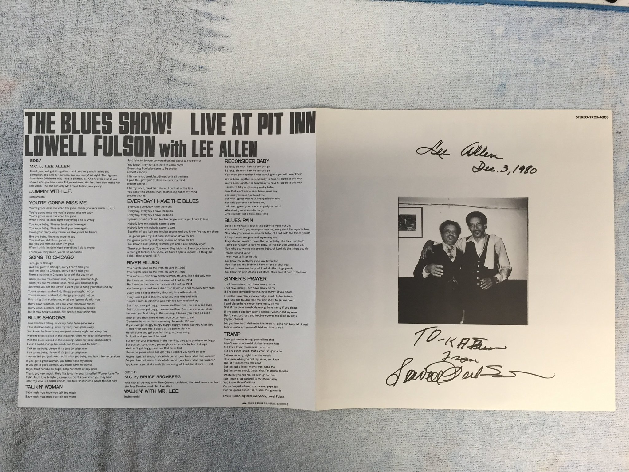 Omslagsbild för skivan LOWELL FULSON sith LEE ALLEN LP -81 Japan YUPITERU YR23-4003