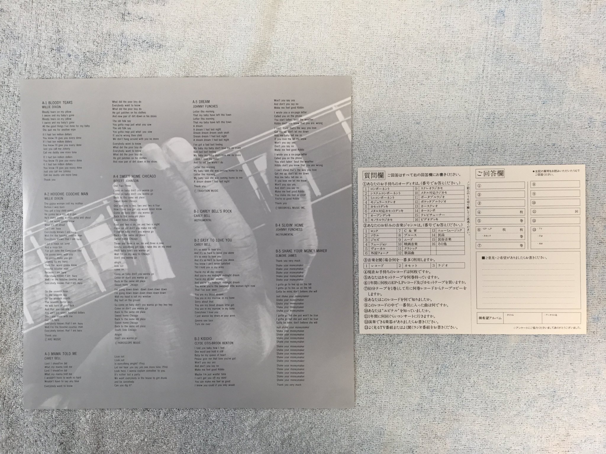 Omslagsbild för skivan JOHN LITTLEJOHN & CAREY BELL the blues show LP -82 Japan YUPITERU YR23-4004