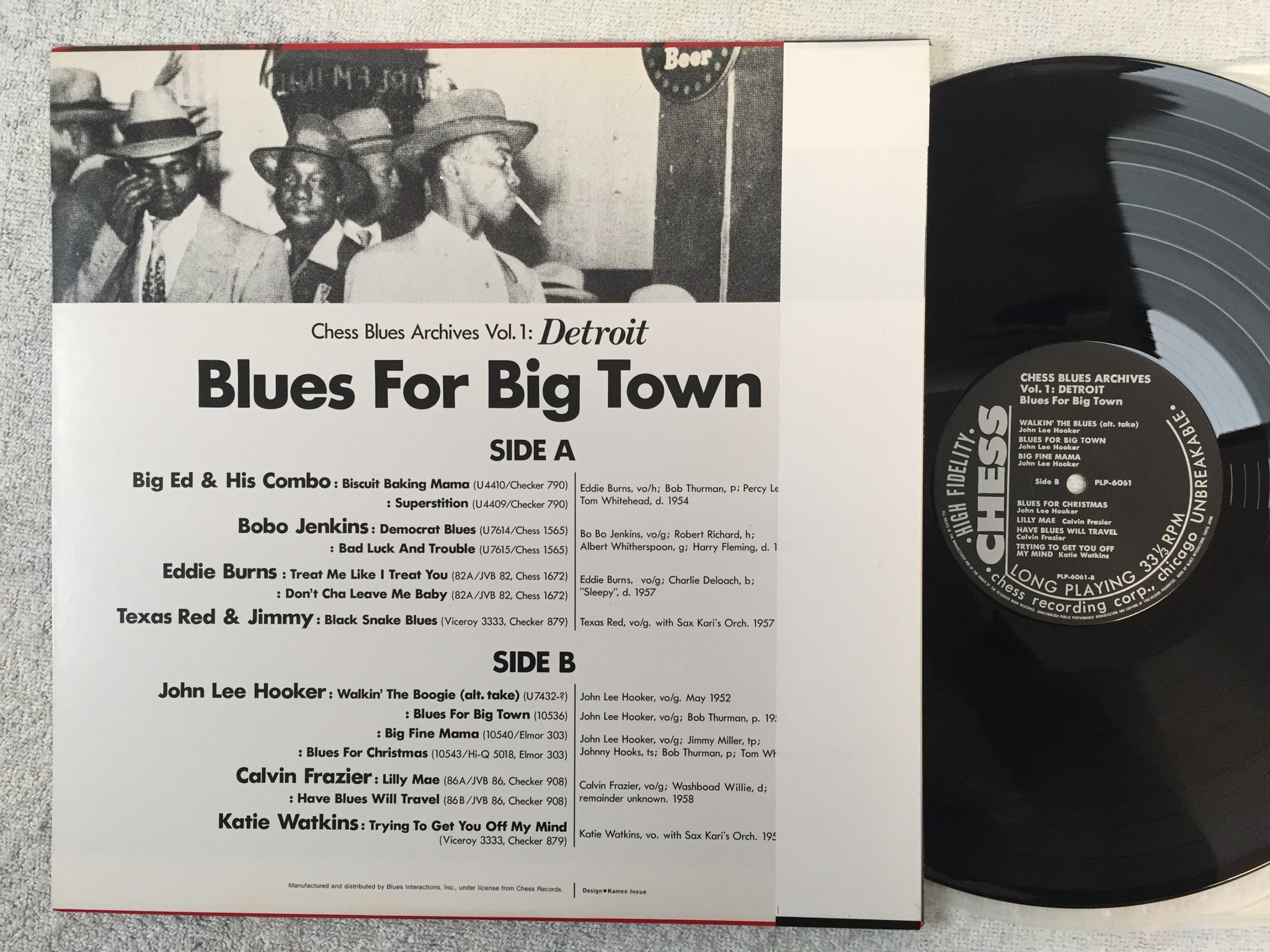 Omslagsbild för skivan V/A blues for big town LP -85 Japan P-VINE SPECIAL PLP-6061